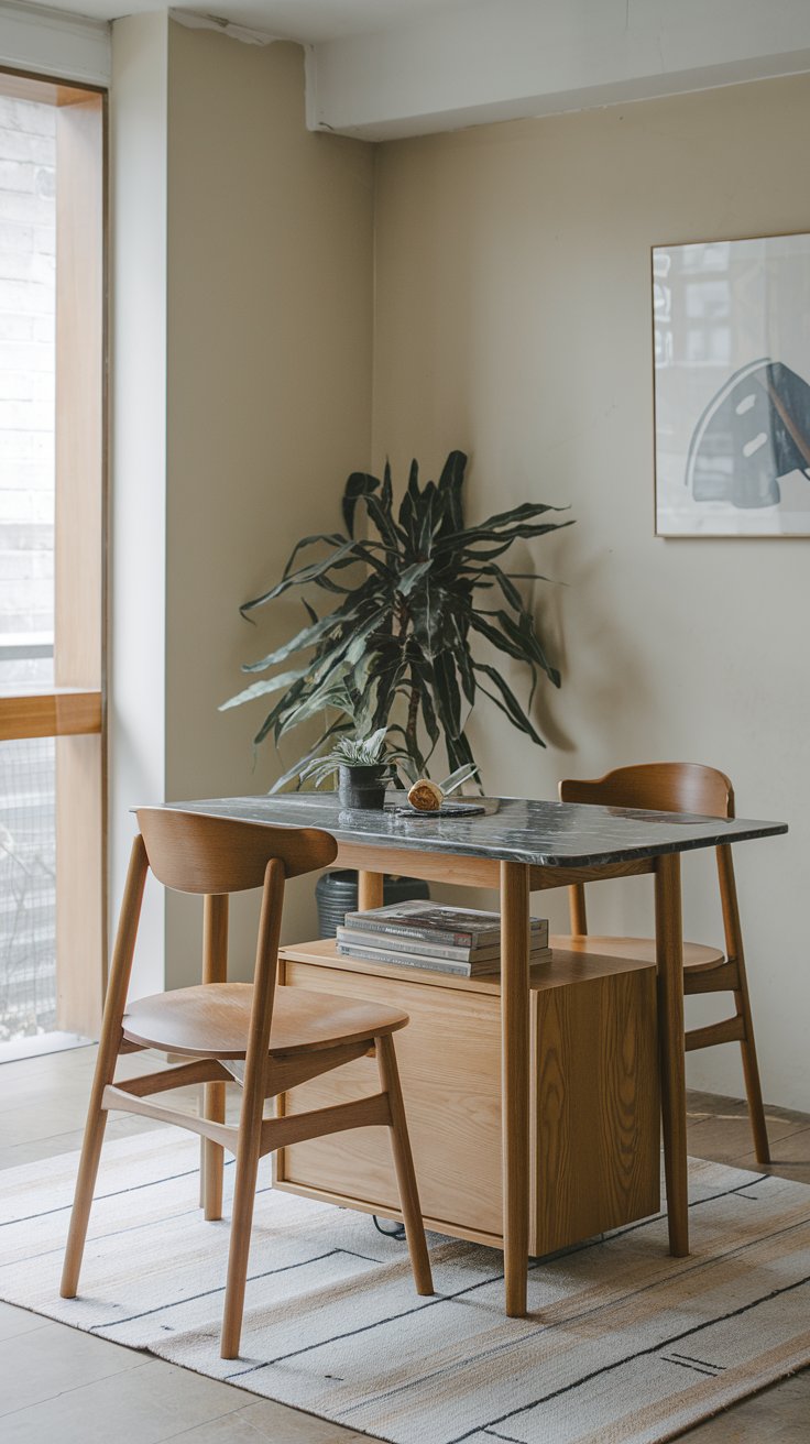 Explore small apartment dining room ideas, including multifunctional furniture, round tables, foldable tables, and clever space-saving tips to maximize your cozy dining area.