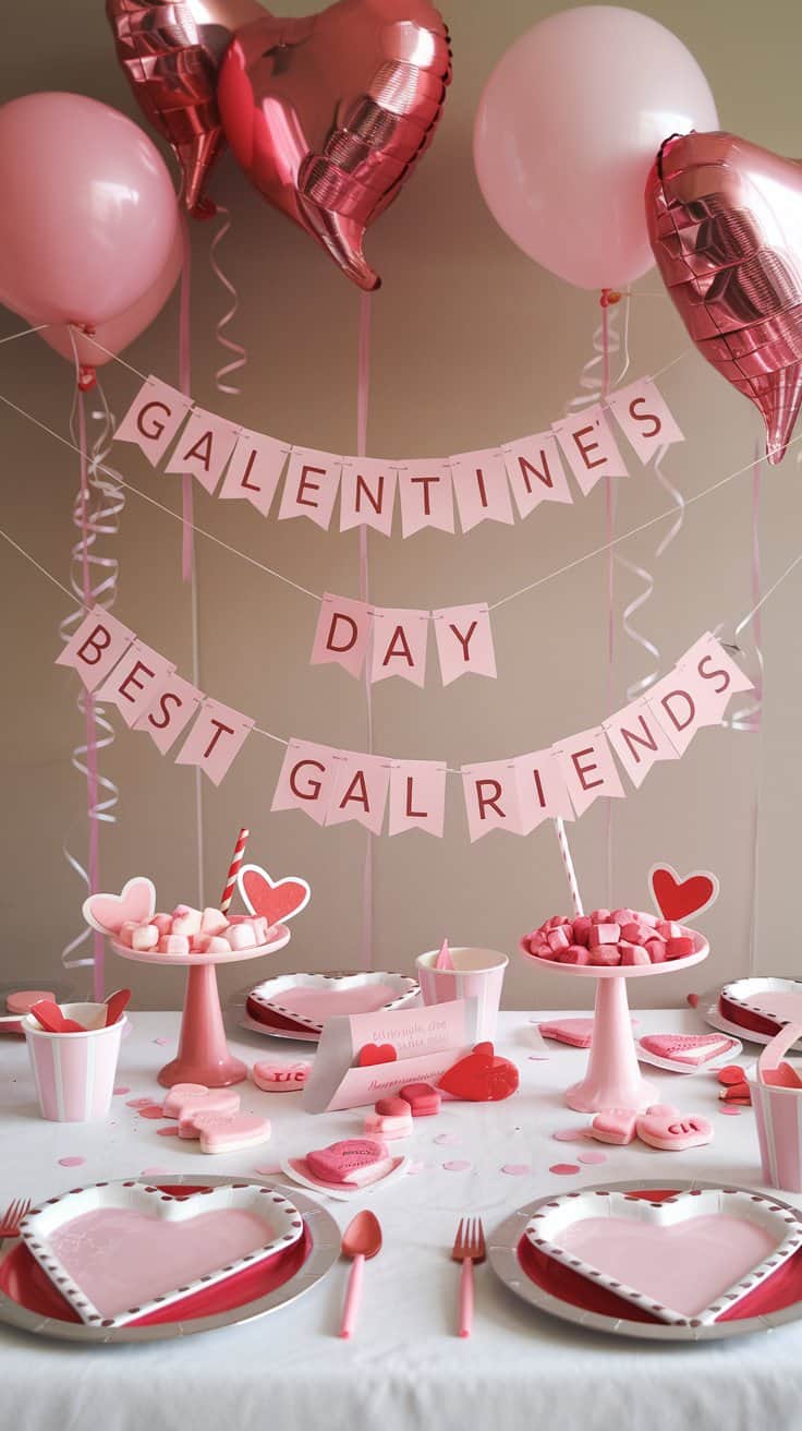 thumbnail image 2 of Happy Galentine's Day Banner Rose Gold Glitter Pink Rose Party Decorations Be My Galentine Theme Ideas Valentine's Favors Girls Gathering Photo Booth Props Ladies Celebration Brunch Backdrop Supplies 2 of 9
