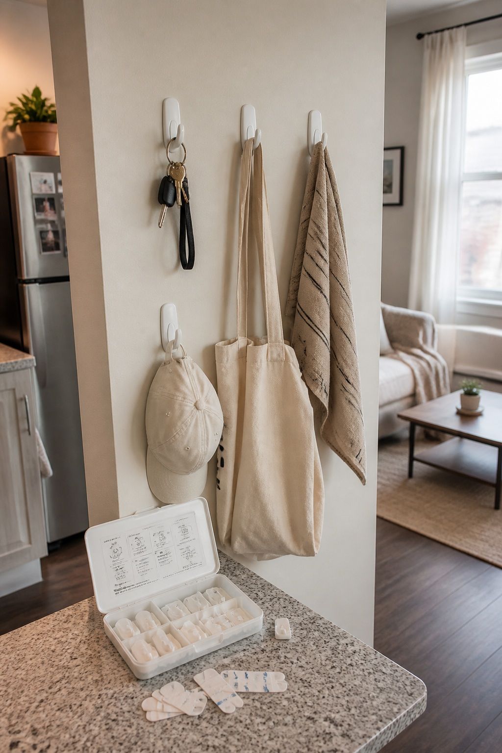 A Command Hook Kit small apartment idea for Top 20 Small Apartment Essentials Every Renter Needs.
