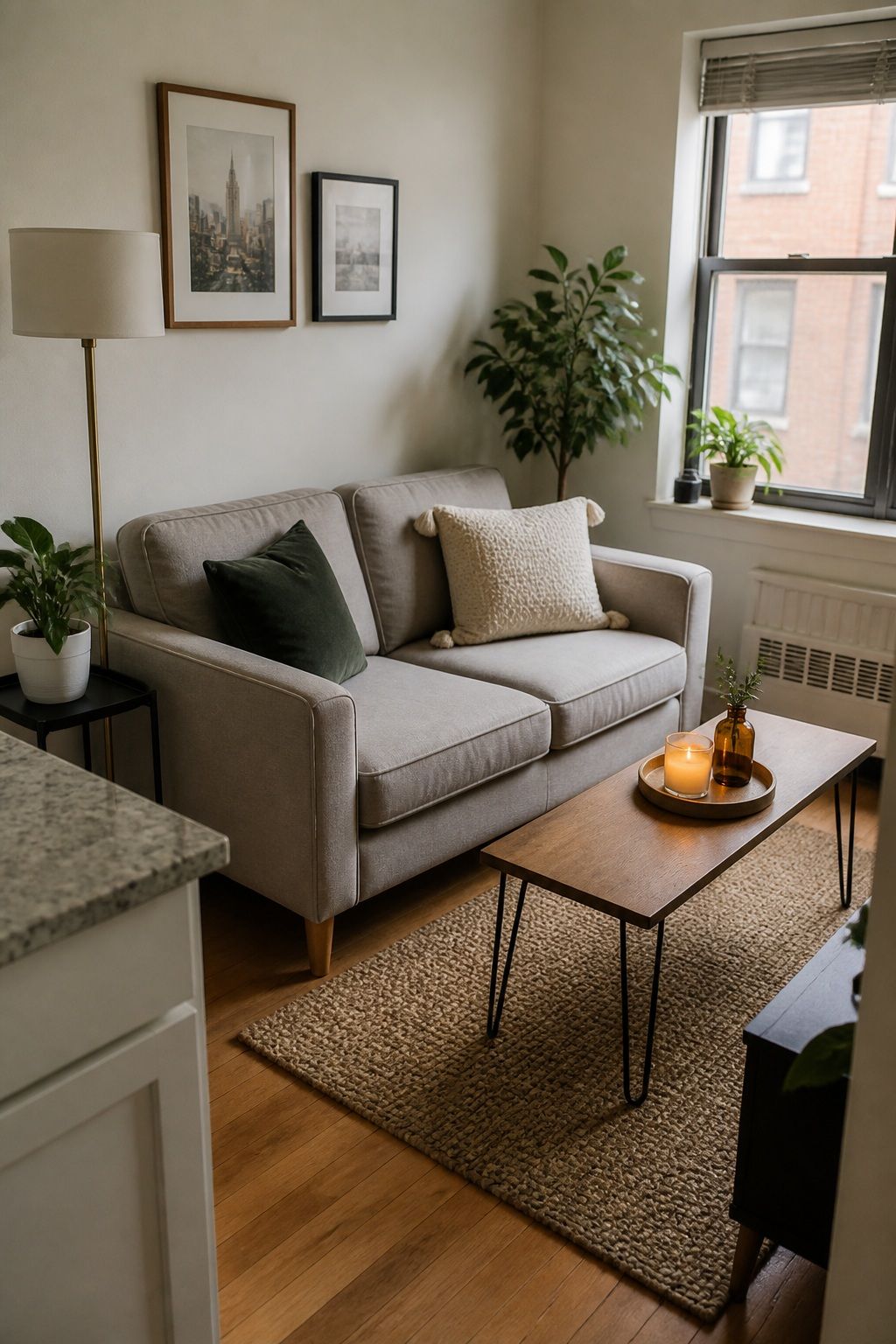 A Small Sofa or Loveseat That Fits the Room small apartment idea for Top 20 Small Apartment Essentials Every Renter Needs.