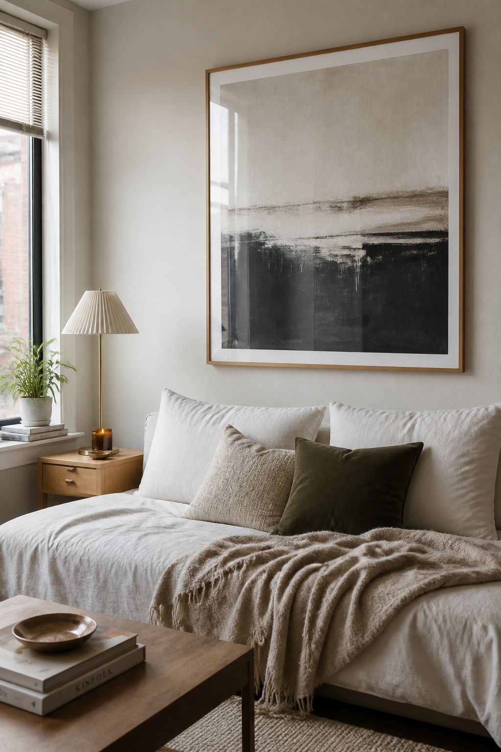 One Large Piece of Framed Art small apartment idea for Top 20 Small Apartment Essentials Every Renter Needs.