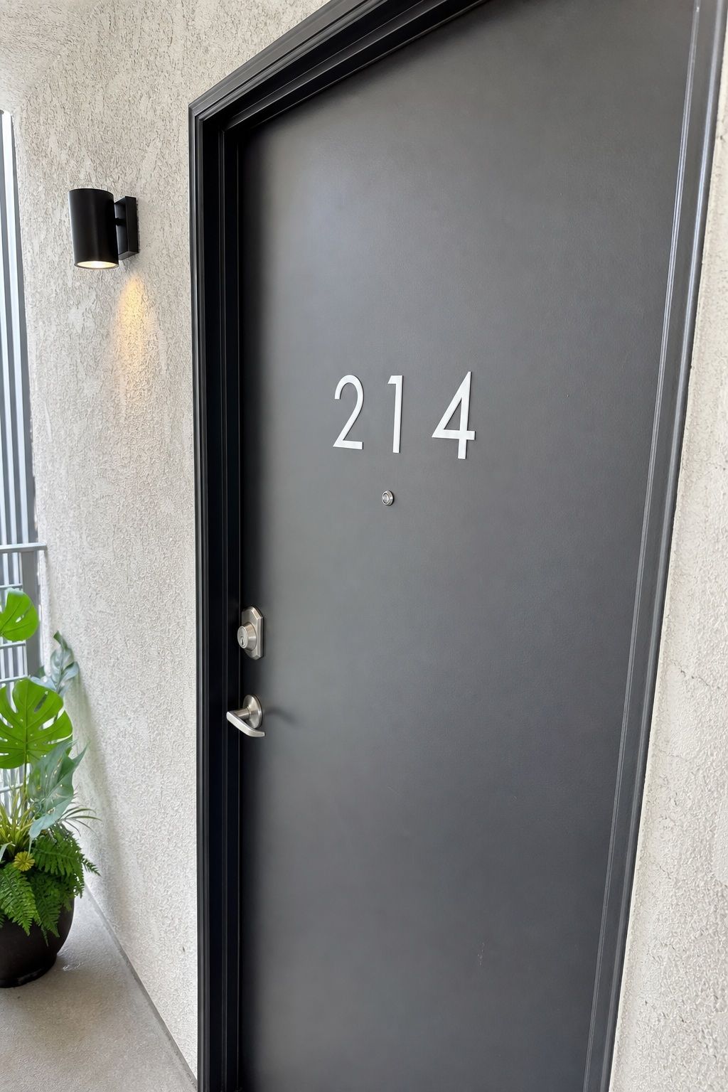 Modern House Number Decals on the Door small apartment idea for Top 17 Door Summer Decor Ideas for Small Apartments.