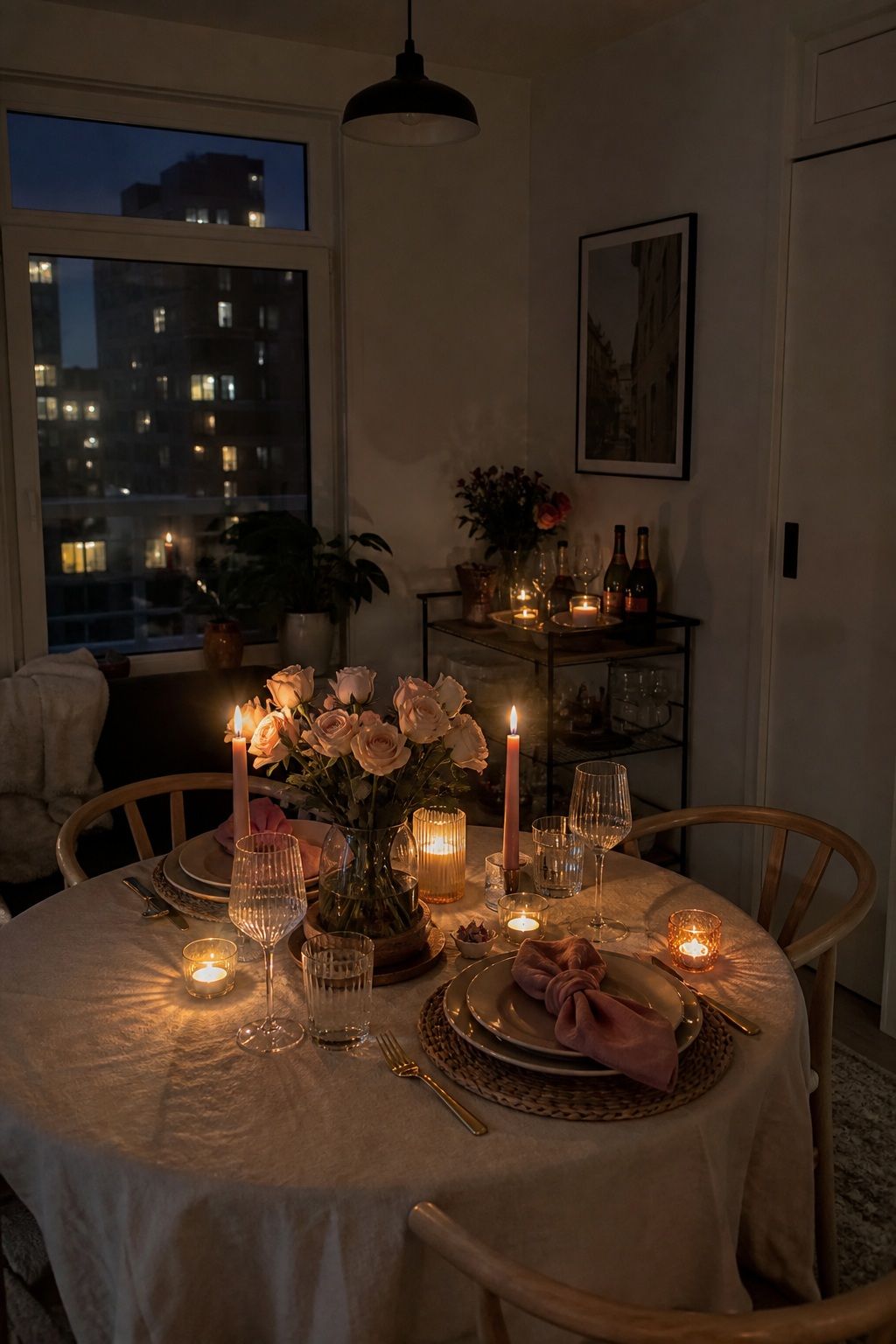 Dim the Overhead Light Completely small apartment idea for Top 17 Romantic Valentines Dinner Table Decor Ideas for Small Apartments.