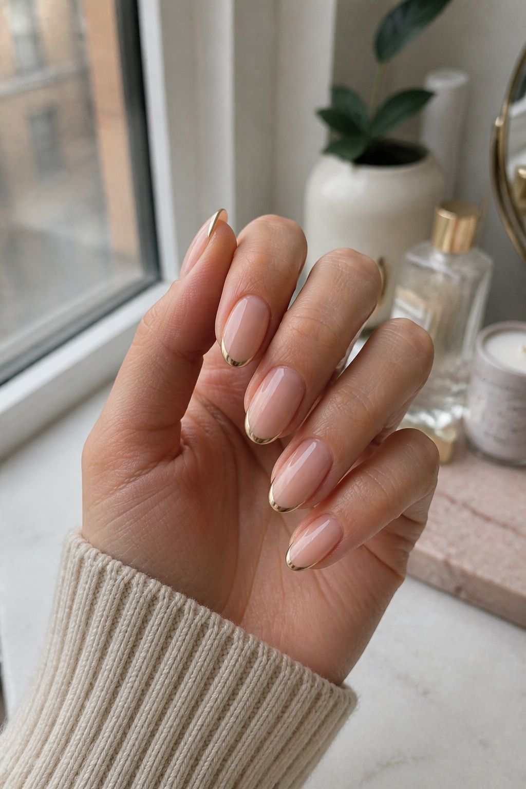 A Subtle French With a Metallic Tip small apartment idea for Top 16 Classy New Years Eve Nails for a Glamorous Midnight Look.