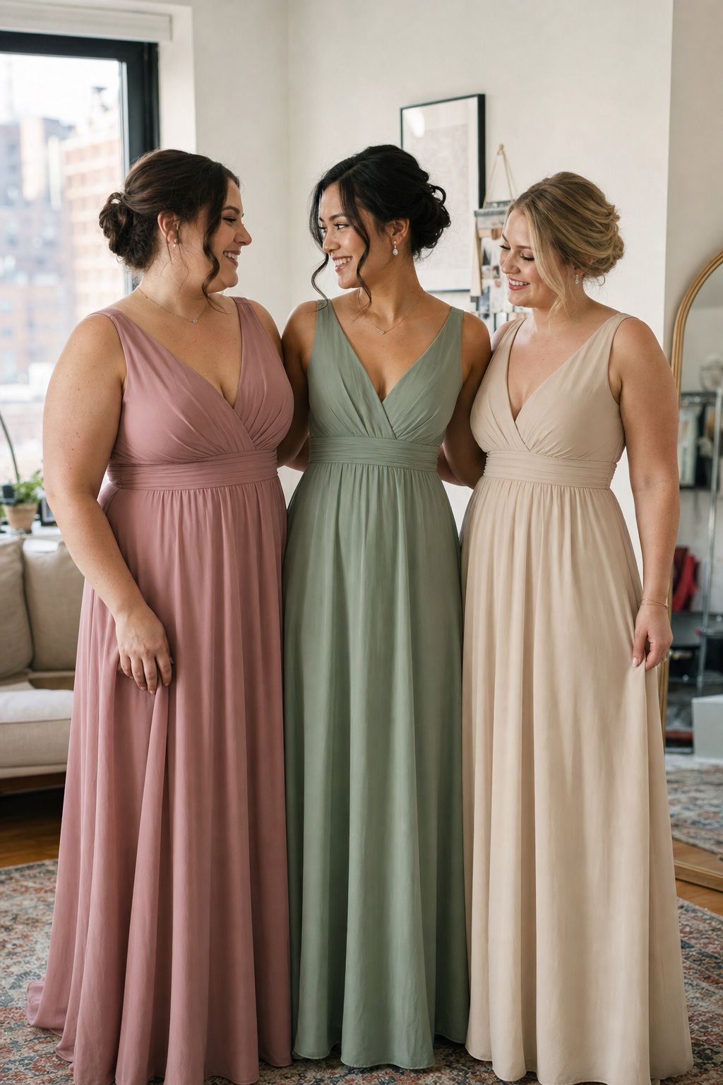 Same Cut Different Colors small apartment idea for Top 17 Summer Wedding Bridesmaid Dress Ideas That Flatter Every Body.