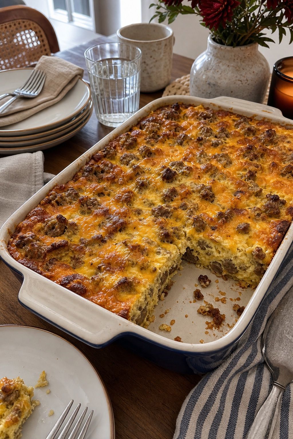 Sausage and Cheese Breakfast Casserole small apartment idea for Top 16 Friendsgiving Brunch Ideas for a Cozy Late Morning Celebration.