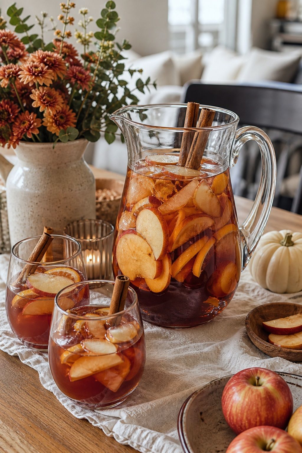 Cinnamon Apple Sangria Pitcher small apartment idea for Top 16 Friendsgiving Brunch Ideas for a Cozy Late Morning Celebration.