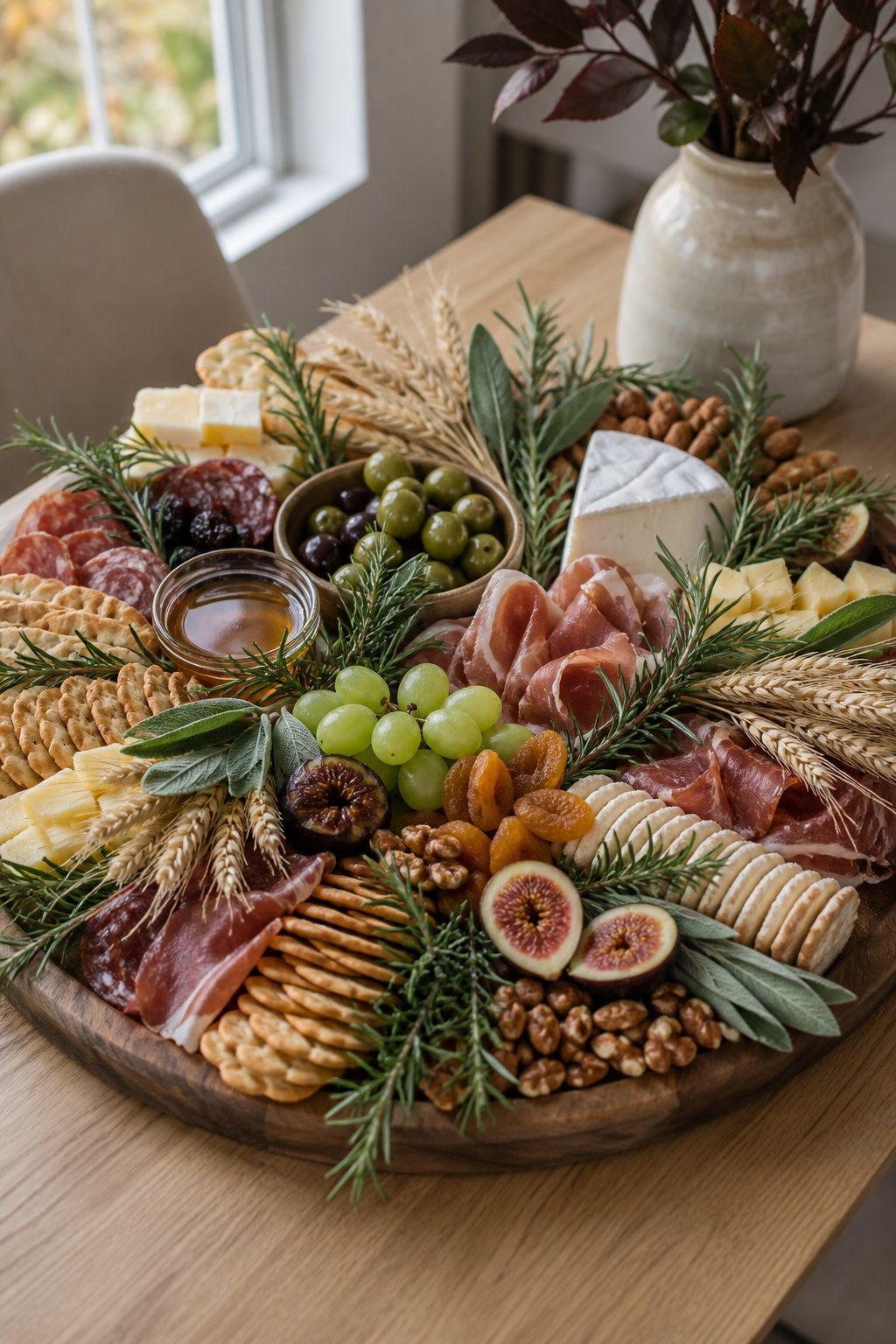Garnish With Rosemary Sage and Dried Wheat small apartment idea for Top 18 Friendsgiving Charcuterie Board Ideas to Wow Your Celebration.