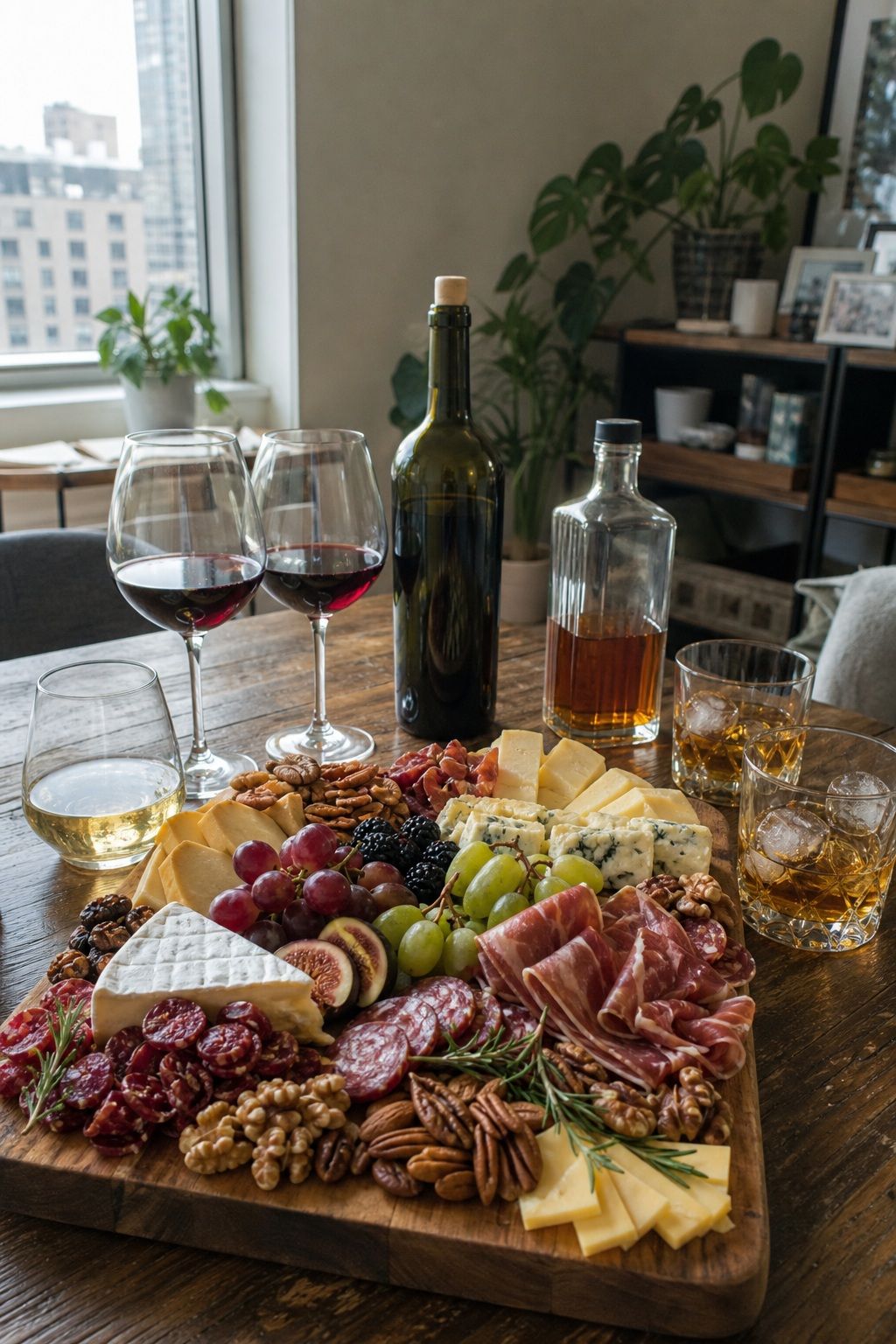 Wine and Whiskey Pairings With the Board small apartment idea for Top 18 Friendsgiving Charcuterie Board Ideas to Wow Your Celebration.