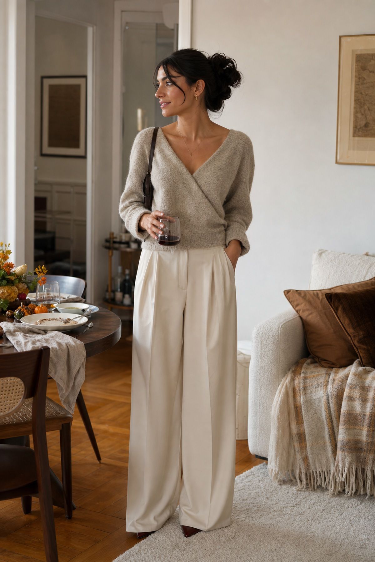 The Comfy-But-Cute Formula small apartment idea for Top 16 Friendsgiving Outfit Ideas for a Cozy, Chic Look.