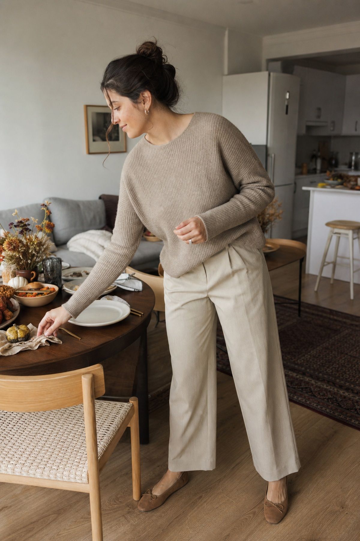Choose Something You Can Actually Move In small apartment idea for Top 16 Friendsgiving Outfit Ideas for a Cozy, Chic Look.