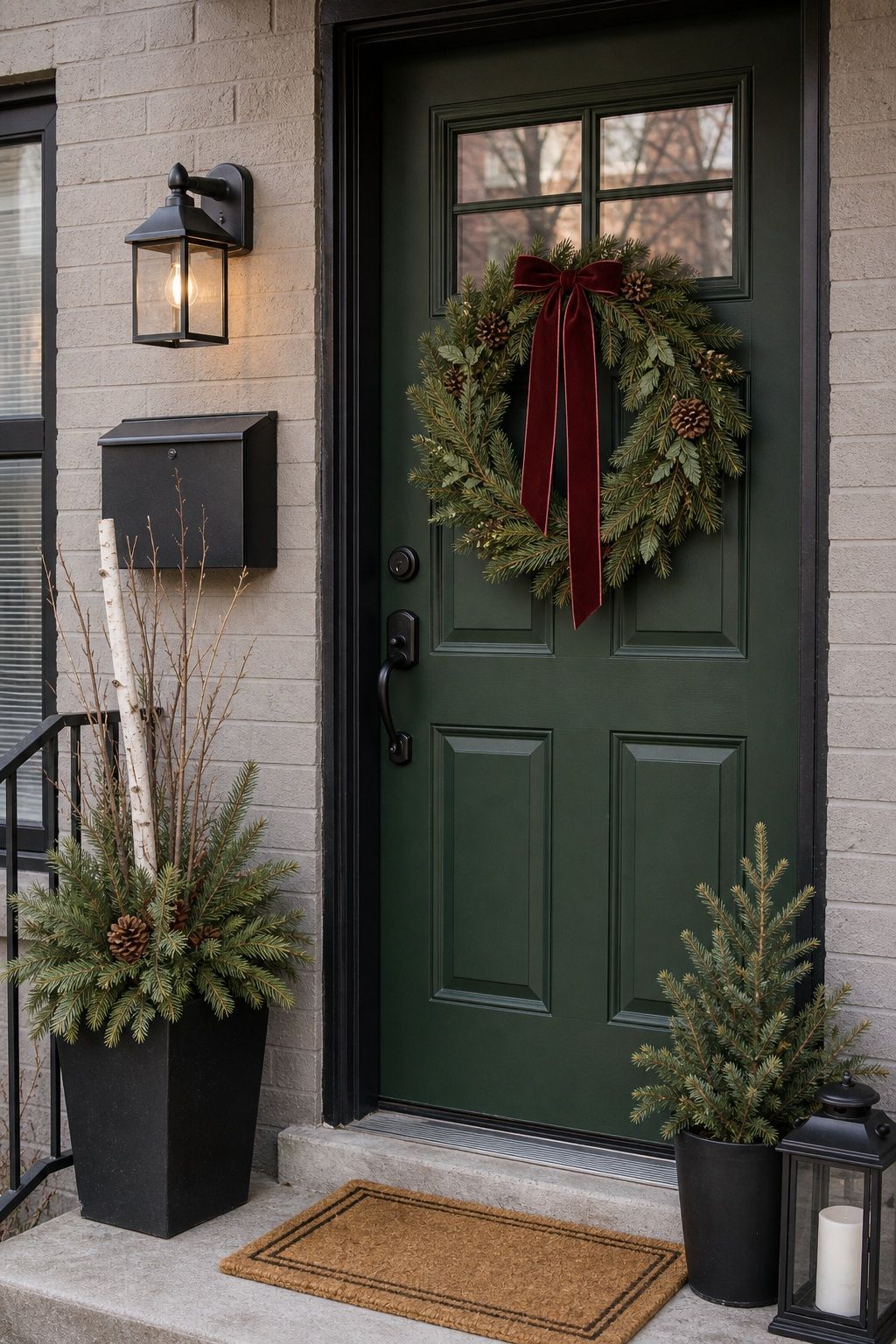 Paint or Dress the Door for the Season small apartment idea for Top 18 Front Porch Christmas Decor Ideas for Apartments and Small Outdoor Spaces.