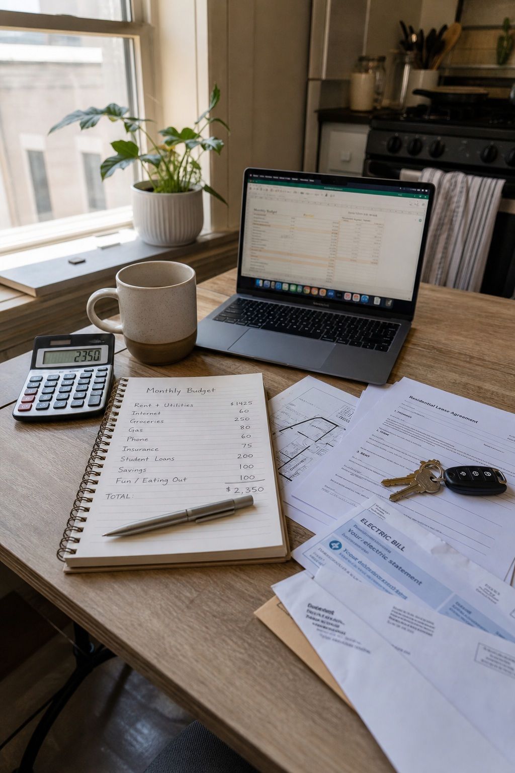 Before You Sign: Money and Budget first apartment moving out checklist idea.