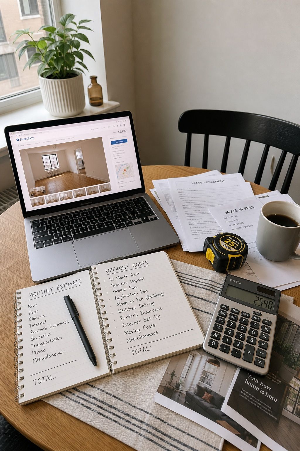 Know What It Actually Costs Upfront first apartment moving out checklist idea.