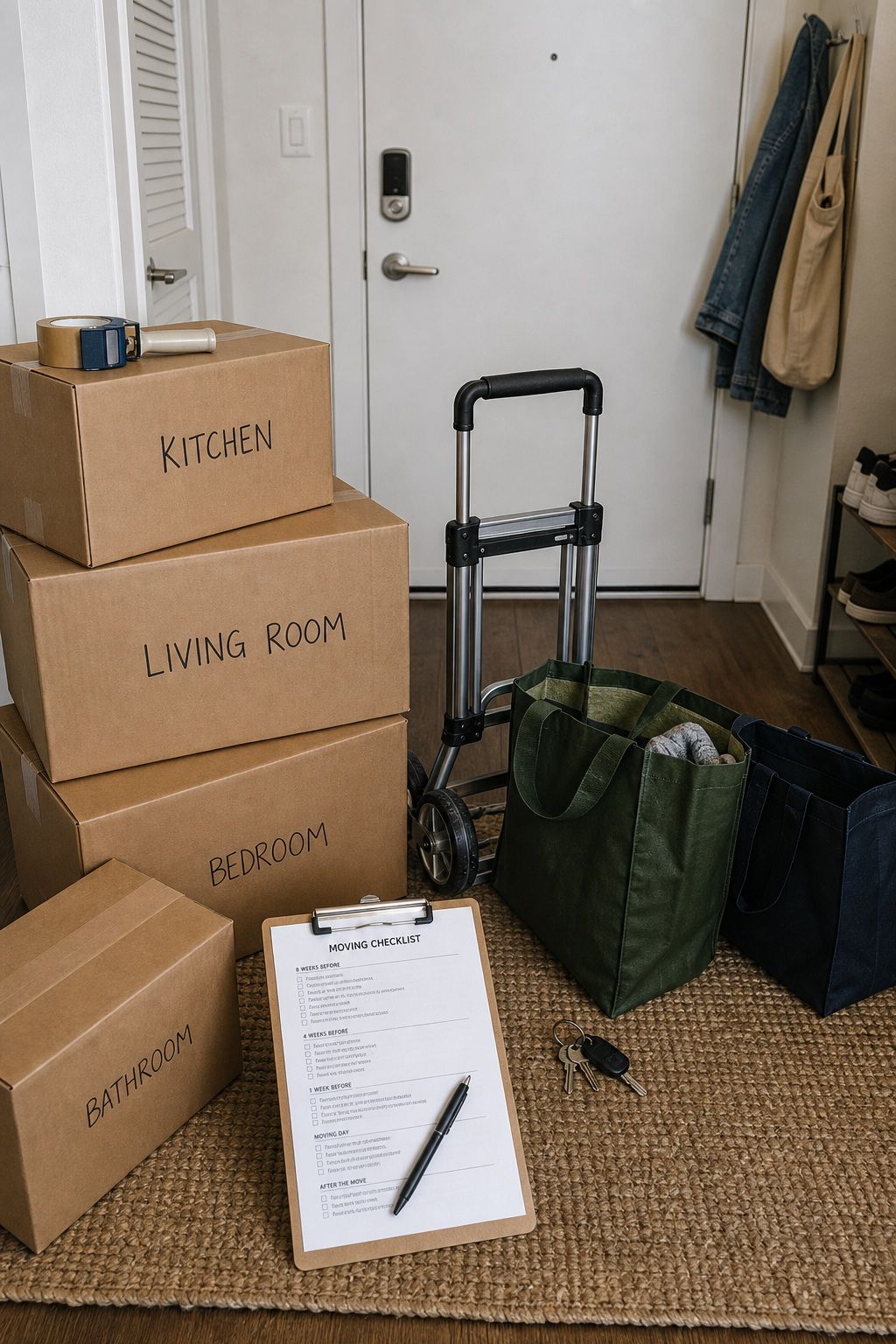 Sort Out the Move Itself first apartment moving out checklist idea.