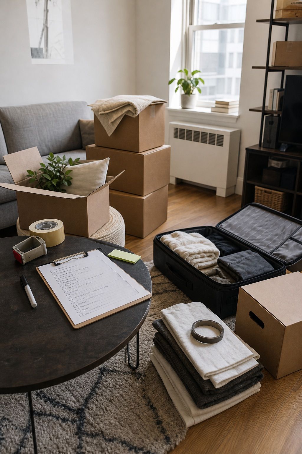 The Week Before: Pack and Prep first apartment moving out checklist idea.