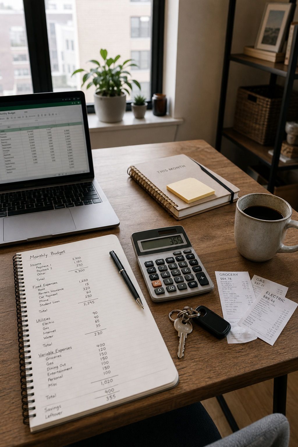 Set Up a Real Budget for Living on Your Own first apartment moving out checklist idea.