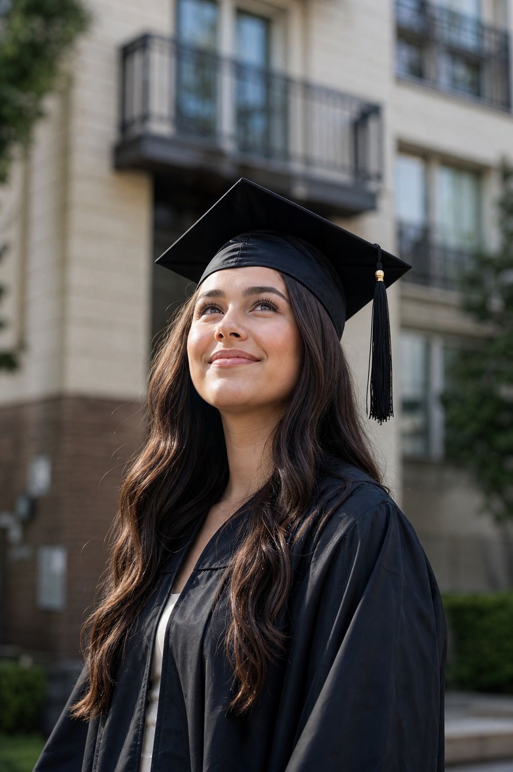 Manage the Cap Brim Shadow by Angling Your Face Up small apartment idea for Top 16 Graduation Poses to Make Your Photos Unforgettable.