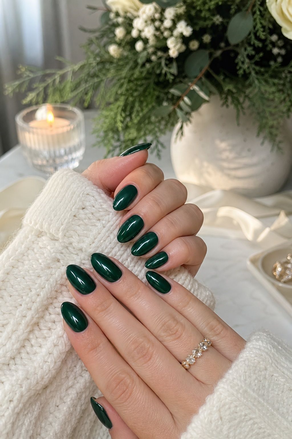 Emerald Green small apartment idea for Top 17 Glamorous Winter Wedding Nail Ideas for Every Bride.