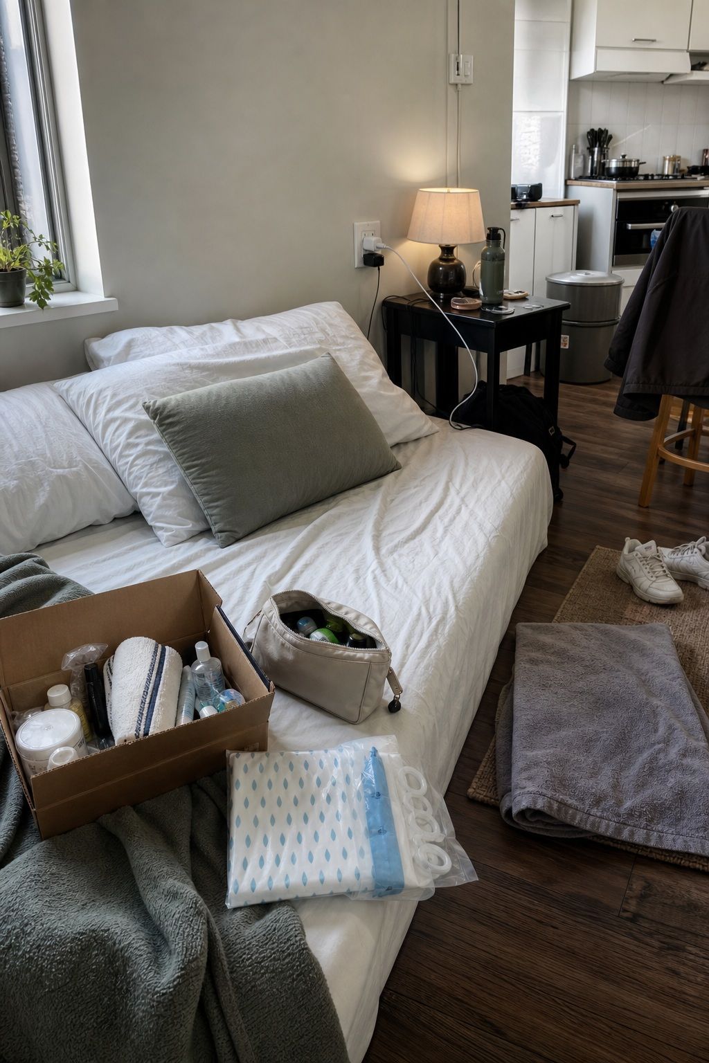 First 24 Hours: Priority Setup apartment move-in checklist setup in a small apartment.