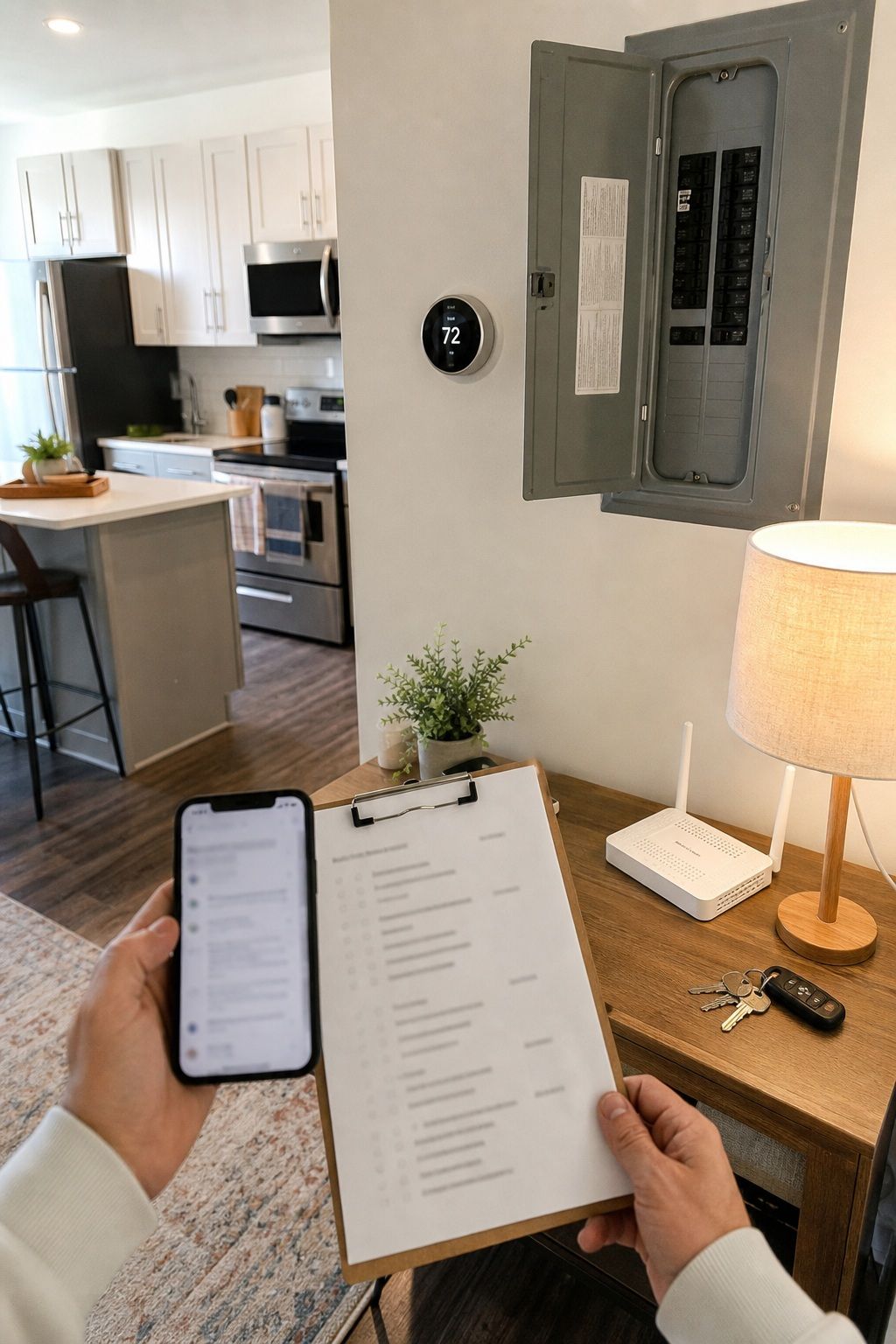 Utility Setup Verification Checklist apartment move-in checklist setup in a small apartment.