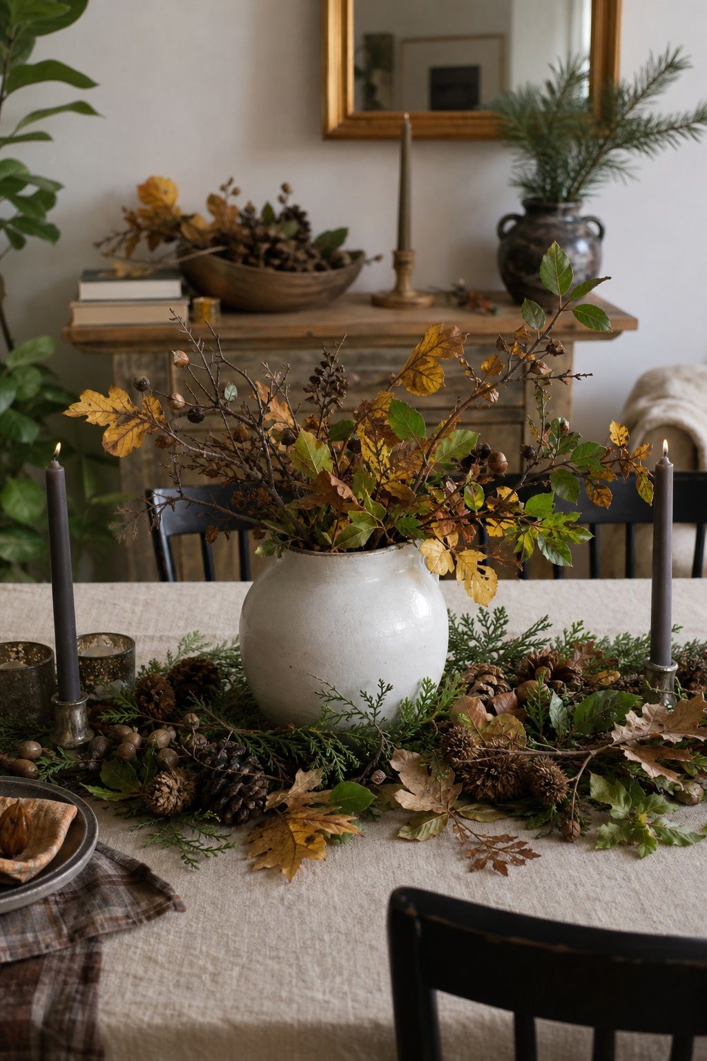 Add Foraged Natural Elements small apartment idea for Top 17 Chic Friendsgiving Decor Ideas for Small Apartments.
