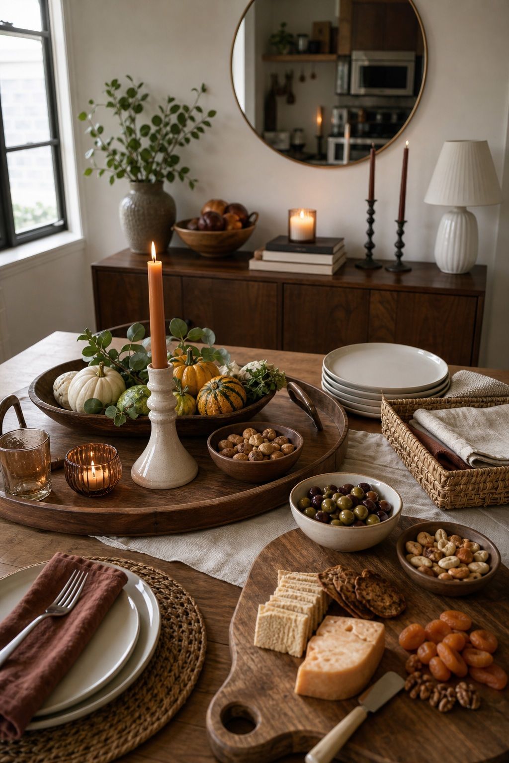 Choose Double-Duty Decor small apartment idea for Top 17 Chic Friendsgiving Decor Ideas for Small Apartments.