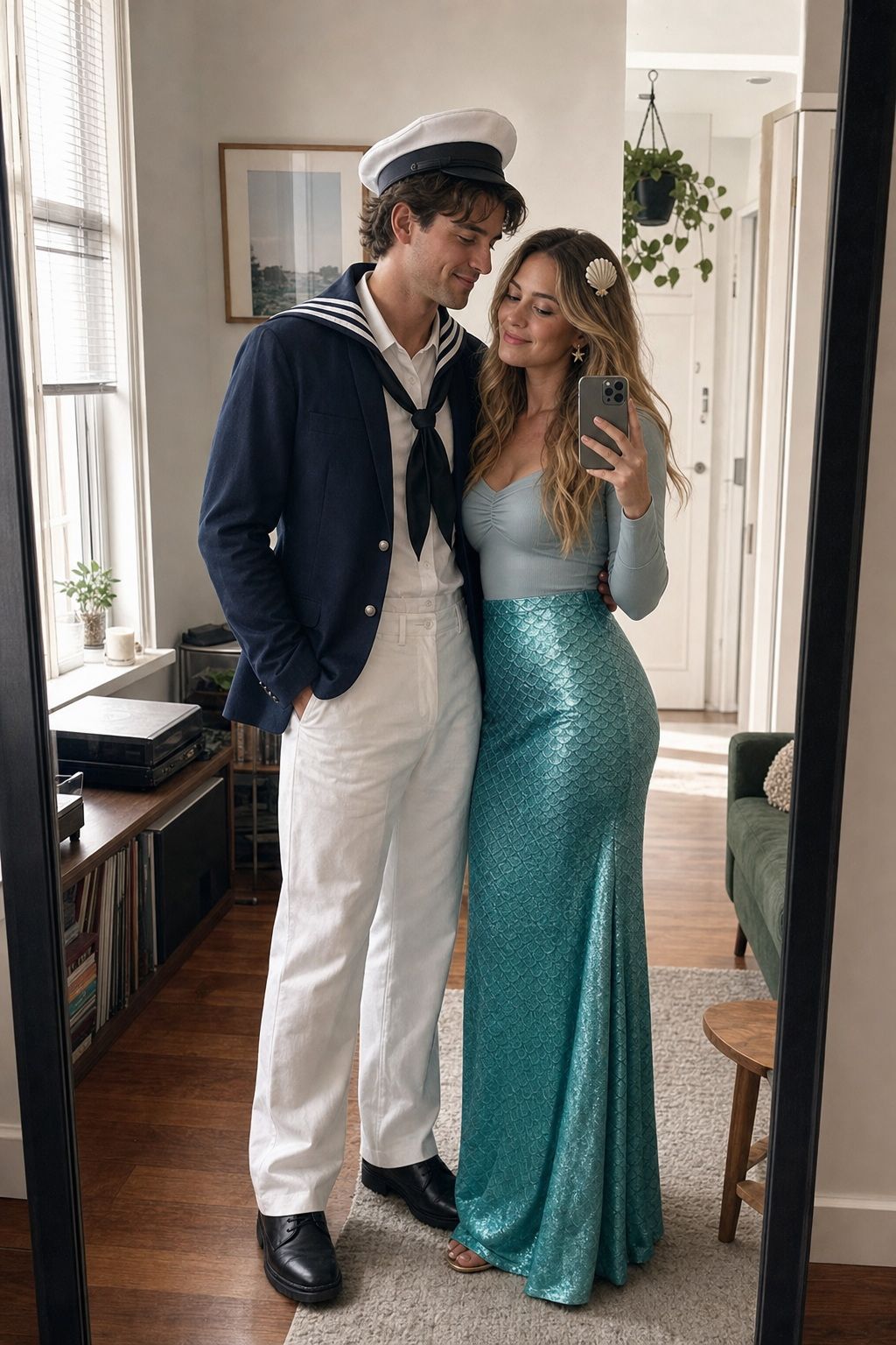 A Sailor and a Mermaid small apartment idea for Top 18 Classic and Creative Couples Halloween Costume Ideas.