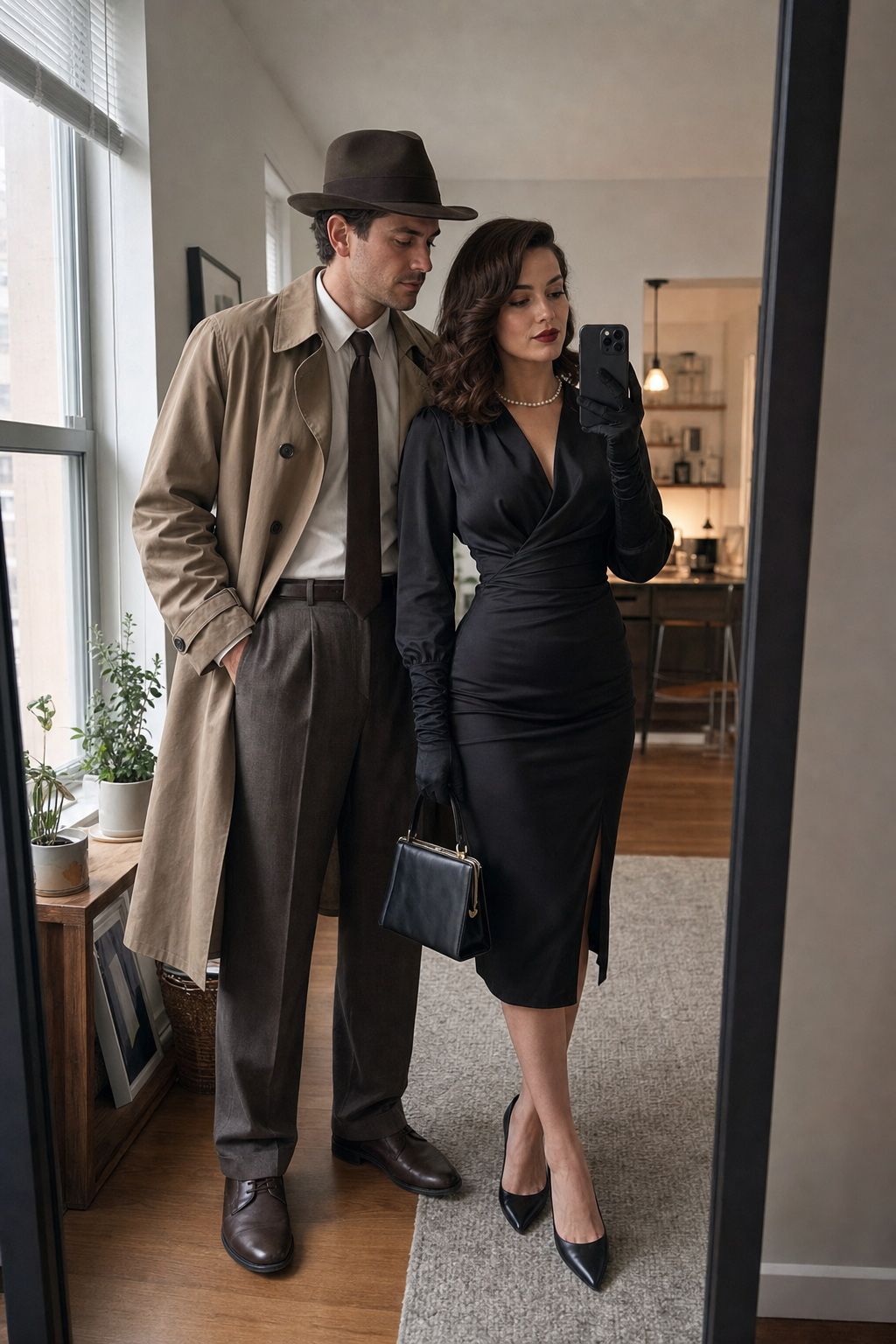 A Detective and a Femme Fatale small apartment idea for Top 18 Classic and Creative Couples Halloween Costume Ideas.