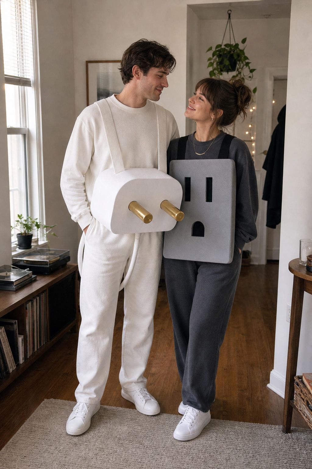 A Plug and a Socket small apartment idea for Top 18 Classic and Creative Couples Halloween Costume Ideas.