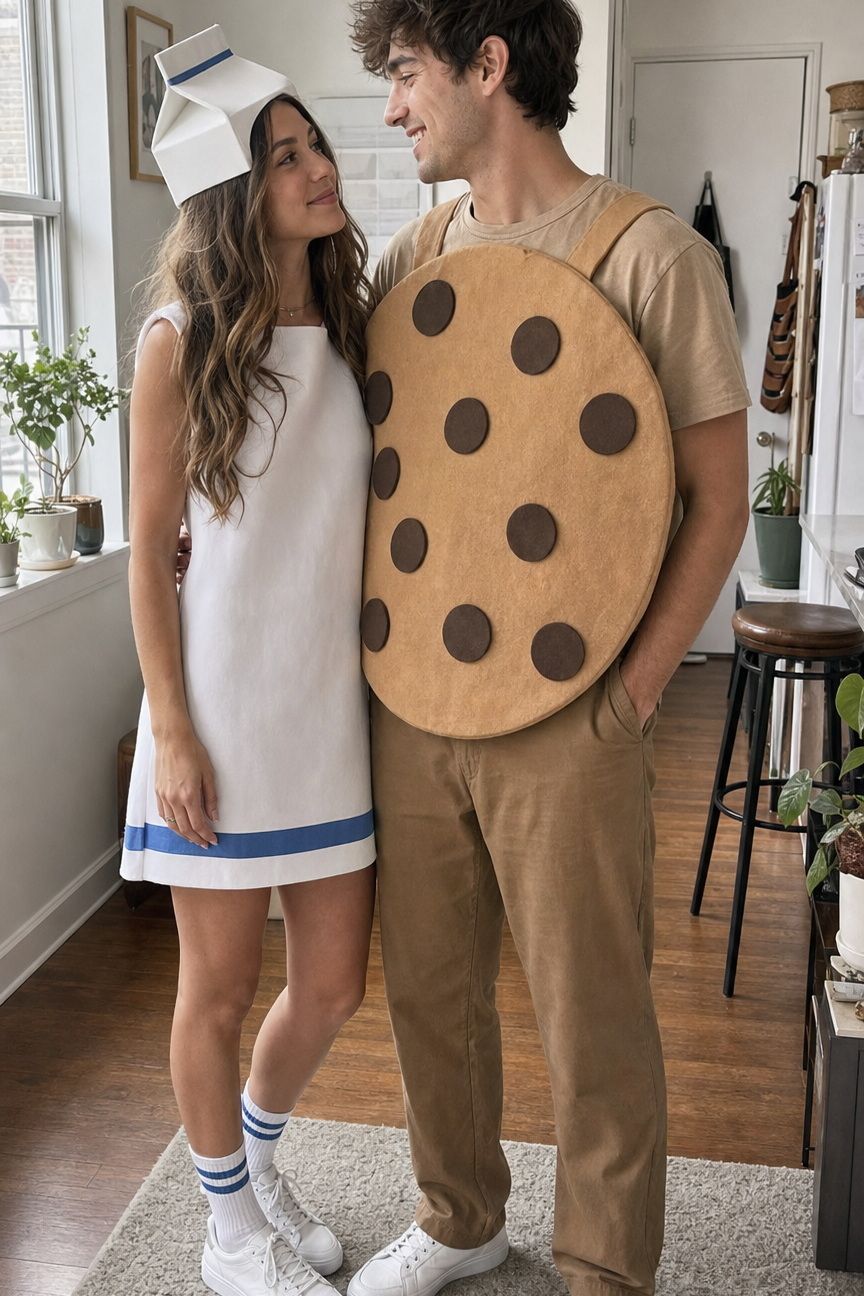 Milk and Cookies small apartment idea for Top 18 Classic and Creative Couples Halloween Costume Ideas.
