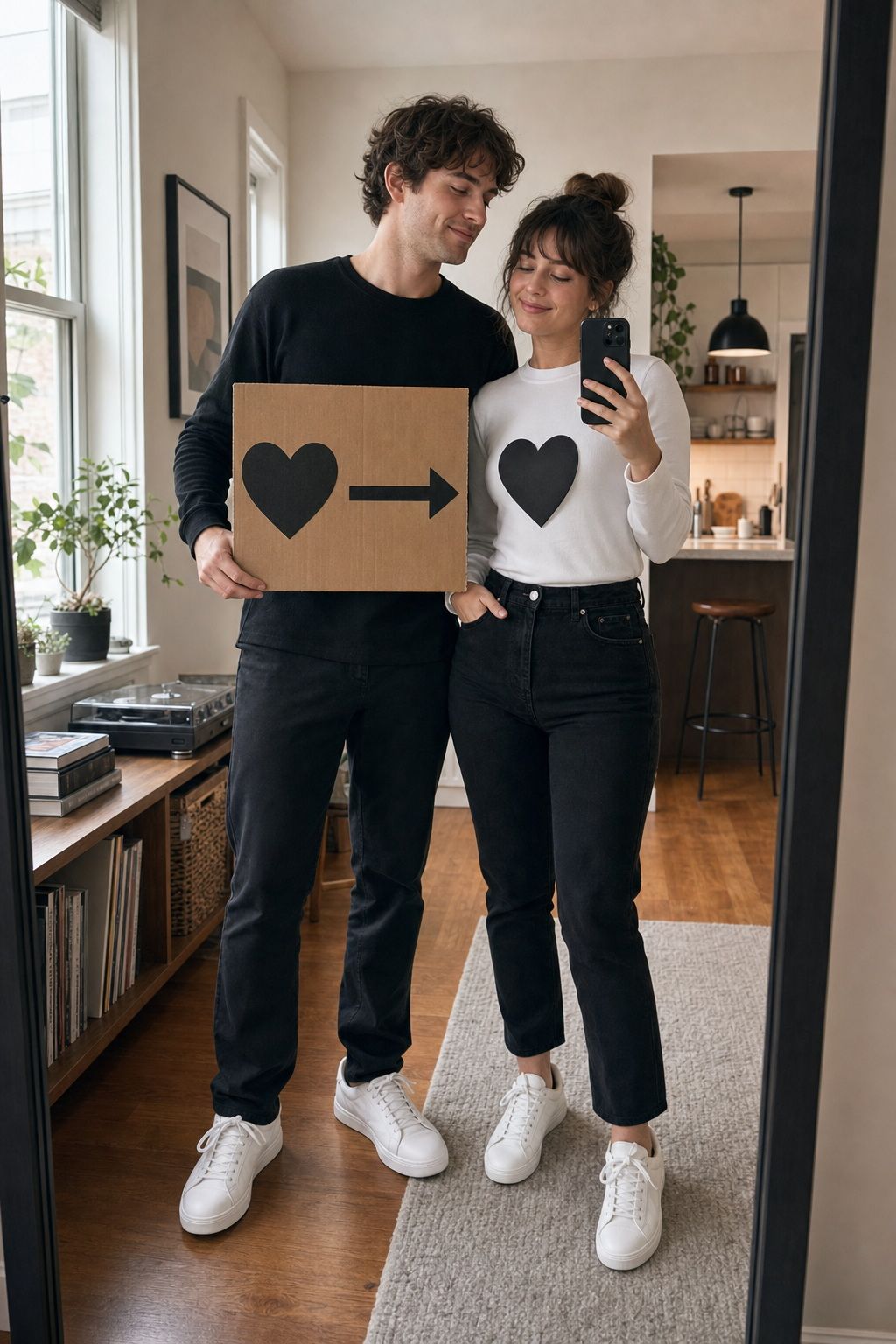 A Sign-and-Outfit Combo small apartment idea for Top 18 Classic and Creative Couples Halloween Costume Ideas.