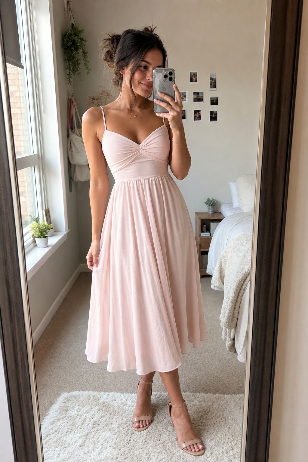Soft Pastel Pink Midi Dress small apartment idea for Top 17 Graduation Outfit Ideas for High School Students to Look Their Best.