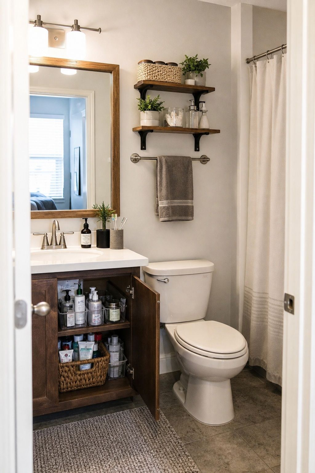 Bathroom Organization small apartment organization idea for How to Organize a Small Apartment Room by Room (And Keep It That Way).