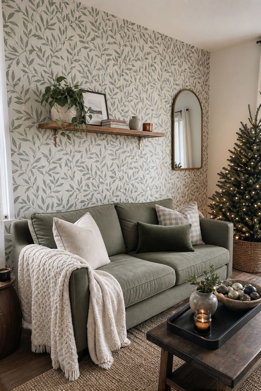 Use Removable Wallpaper on One Accent Wall small apartment idea for Top 20 Small Apartment Decorating Ideas That Work in Any Space.