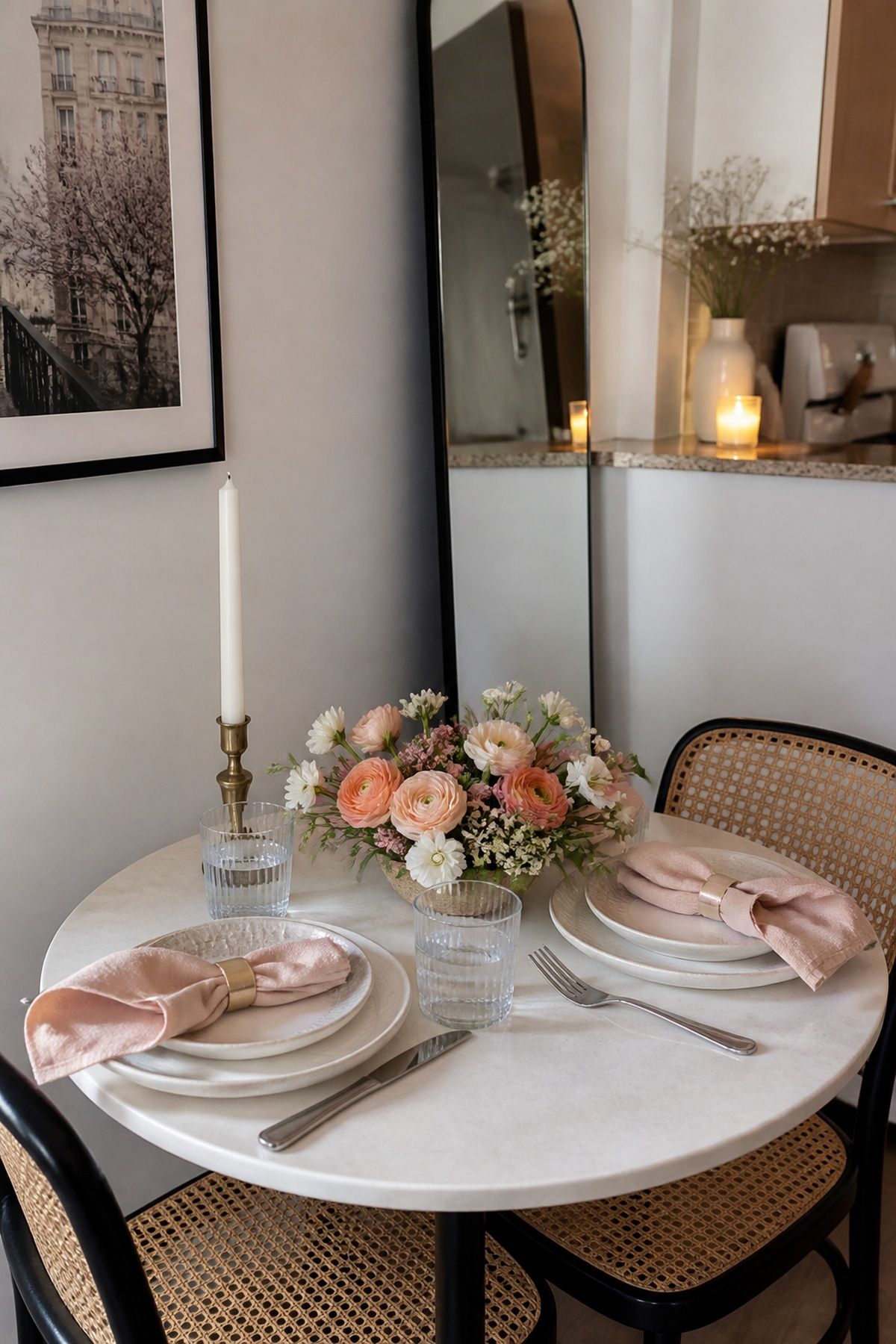 Scale the Centerpiece to a Small Table small apartment idea for Top 17 Colorful Spring Centerpiece Ideas for Your Table.