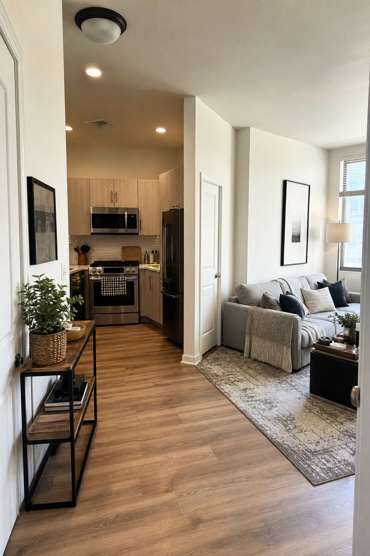L-Shaped Layout: Natural Zones for Living & Cooking small apartment floor plan idea for 1-Bedroom Apartment Floor Plans: Smart Layouts for Every Space.