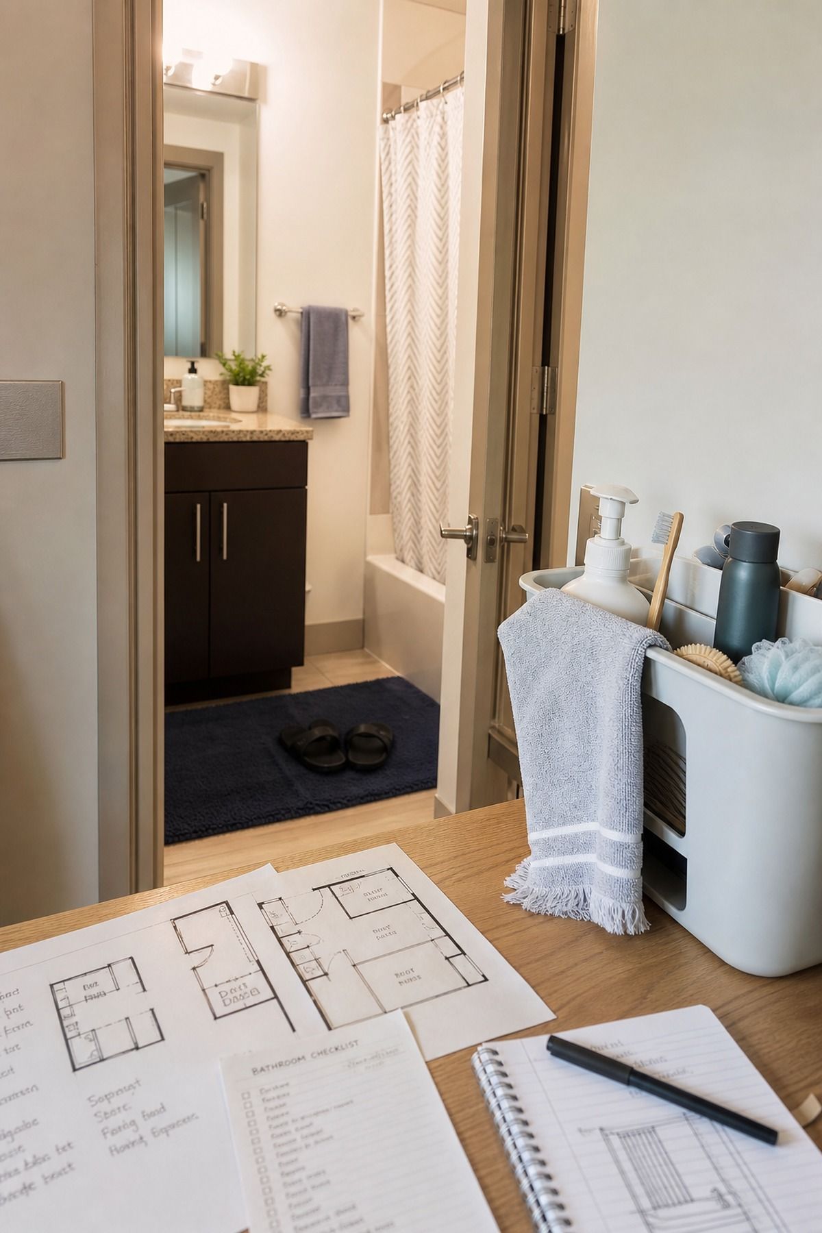 Figure Out Which Bathroom Type You Have small apartment idea for Top 19 Space-Saving College Dorm Bathroom Ideas Students Swear By.
