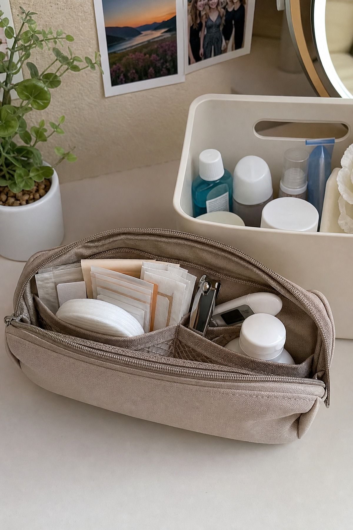 Pack a Compact First-Aid and Hygiene Kit small apartment idea for Top 19 Space-Saving College Dorm Bathroom Ideas Students Swear By.