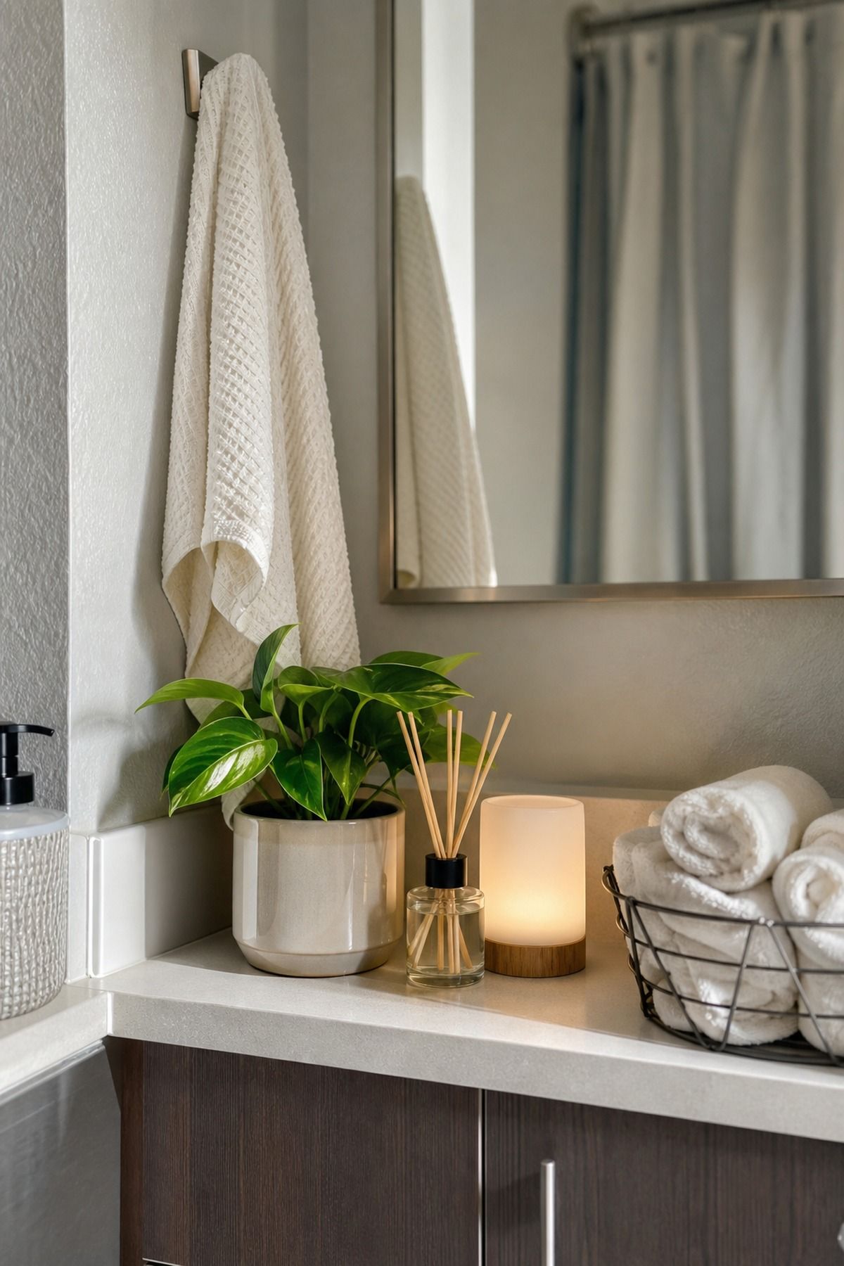 Bring in Light and Scent small apartment idea for Top 19 Space-Saving College Dorm Bathroom Ideas Students Swear By.
