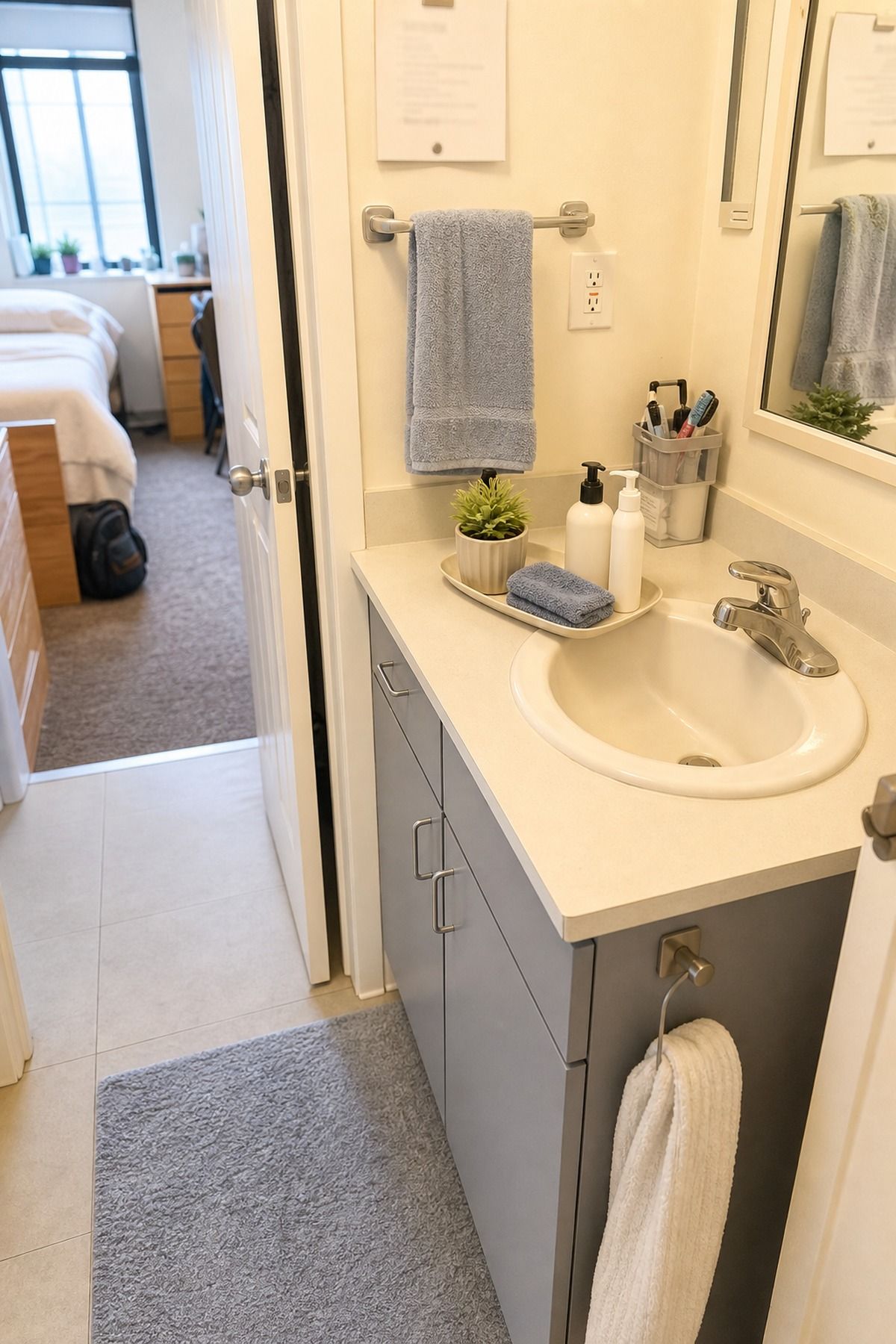 Build a Fast Daily Reset Habit small apartment idea for Top 19 Space-Saving College Dorm Bathroom Ideas Students Swear By.