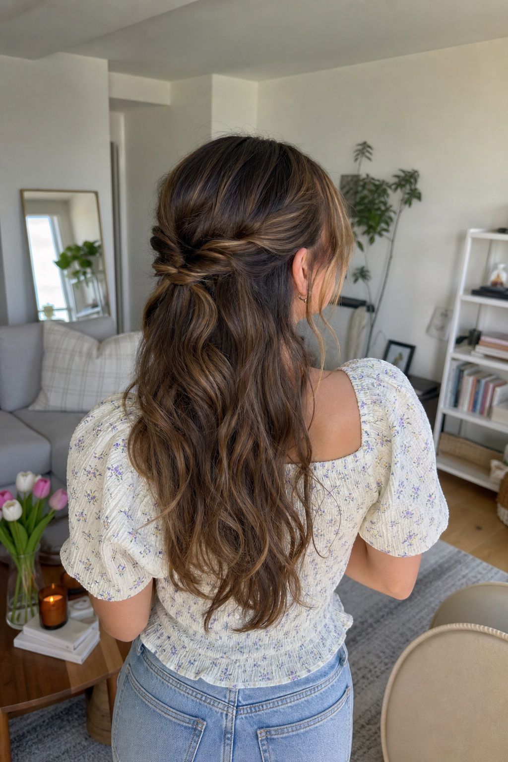 The Twisted Half-Updo small apartment idea for Top 16 Easter Hairstyles for Women That Feel Fresh for Spring.