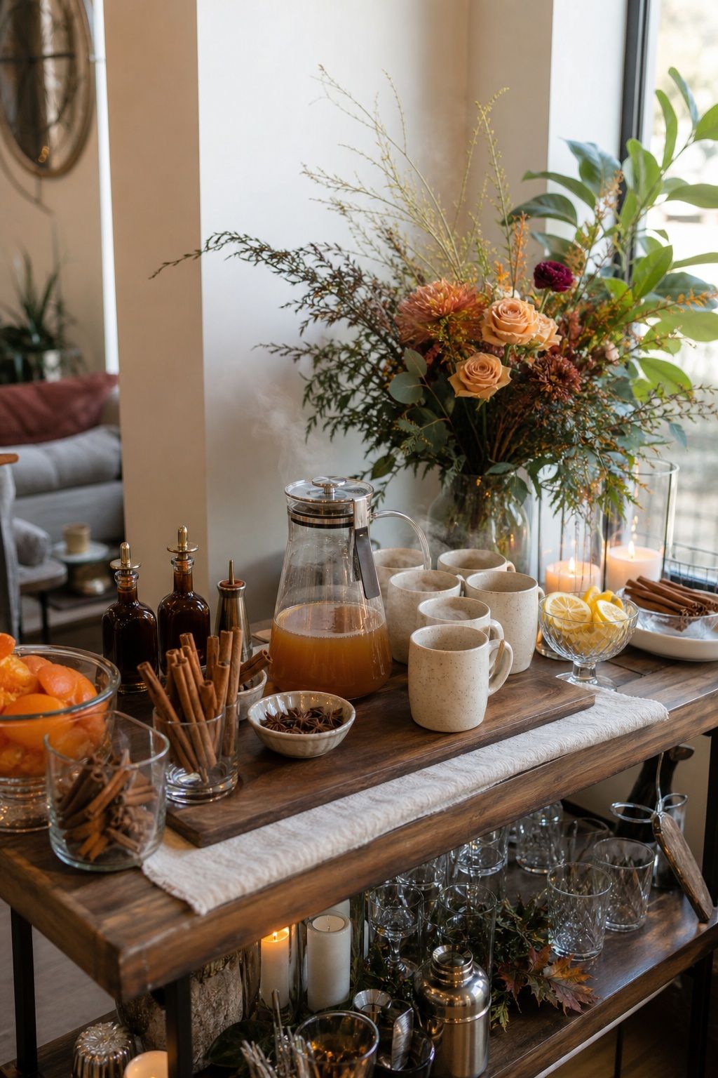 Hot Cocktail Bar small apartment idea for Top 20 Fall Wedding Decor Ideas That Capture the Beauty of the Season.