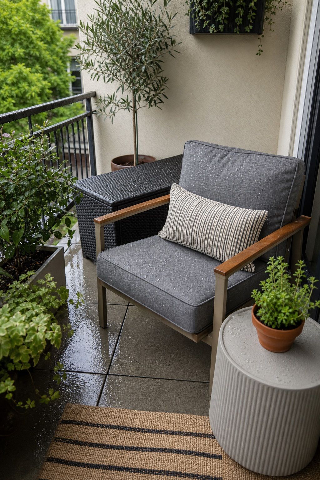 Make the Seating Genuinely Weatherproof small apartment idea for Top 18 Garden Summer Decor Ideas for Small Apartments.