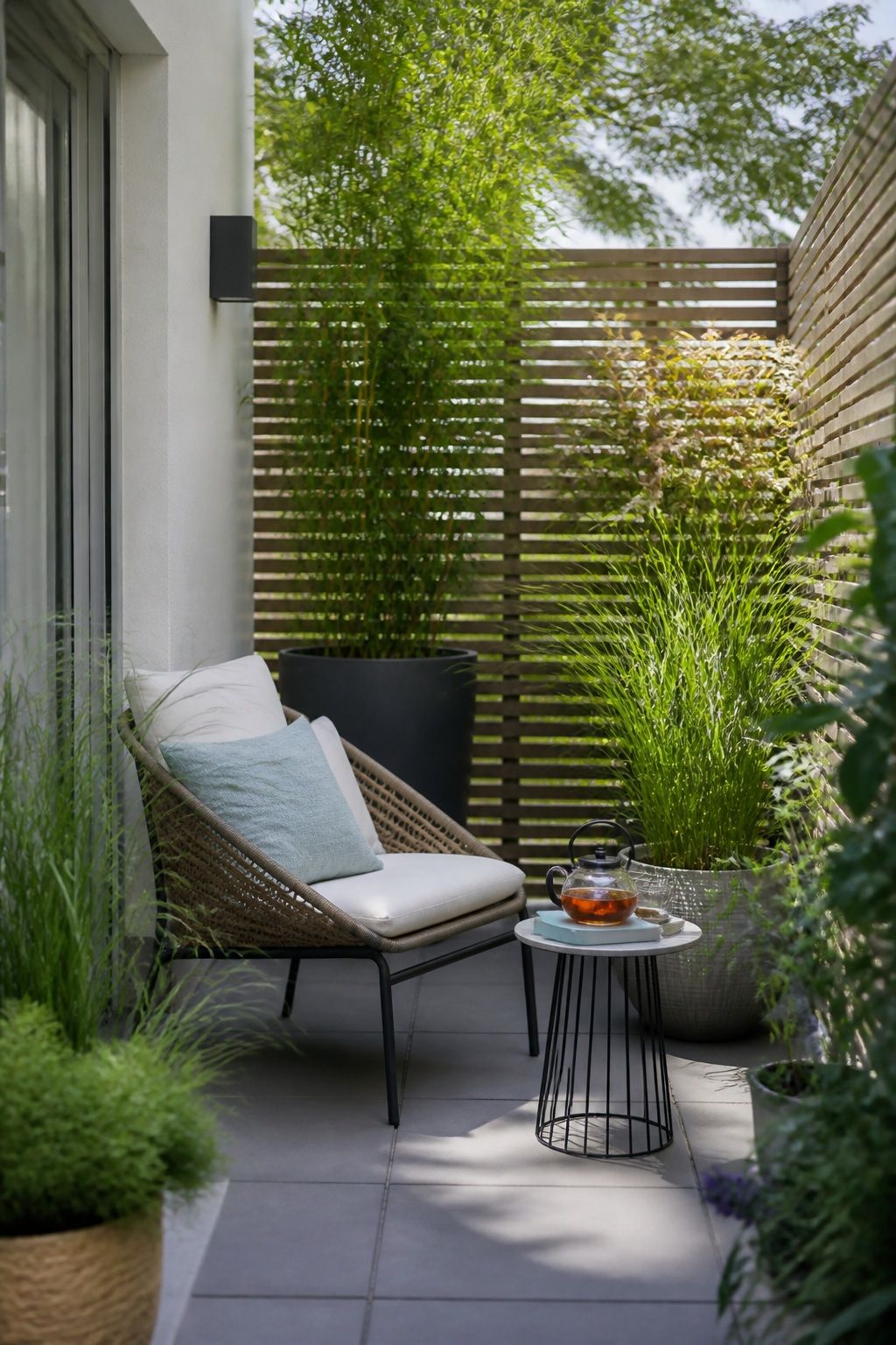 Position Seating for Privacy and Calm small apartment idea for Top 18 Garden Summer Decor Ideas for Small Apartments.