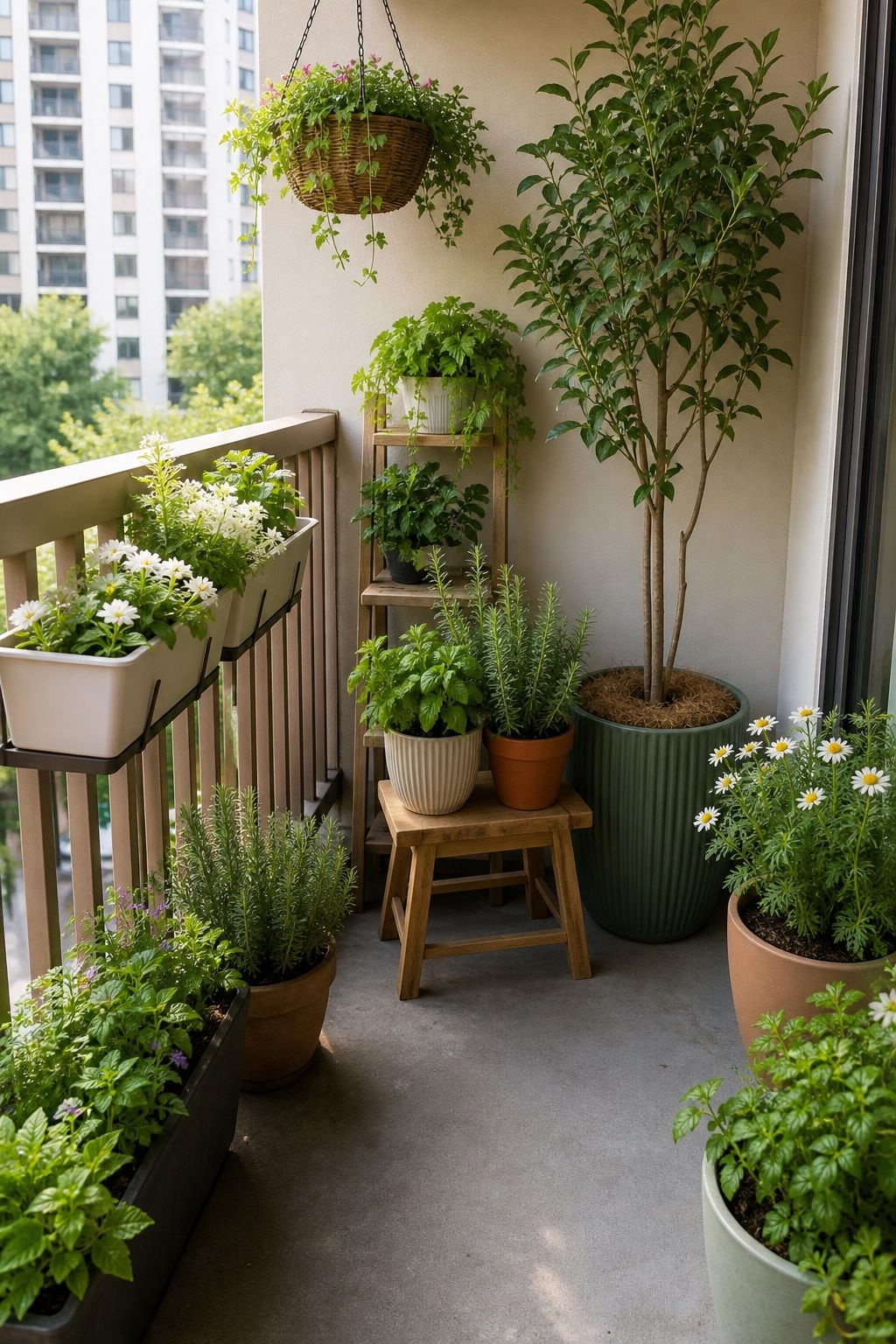 Layer Planting at Different Heights small apartment idea for Top 18 Garden Summer Decor Ideas for Small Apartments.