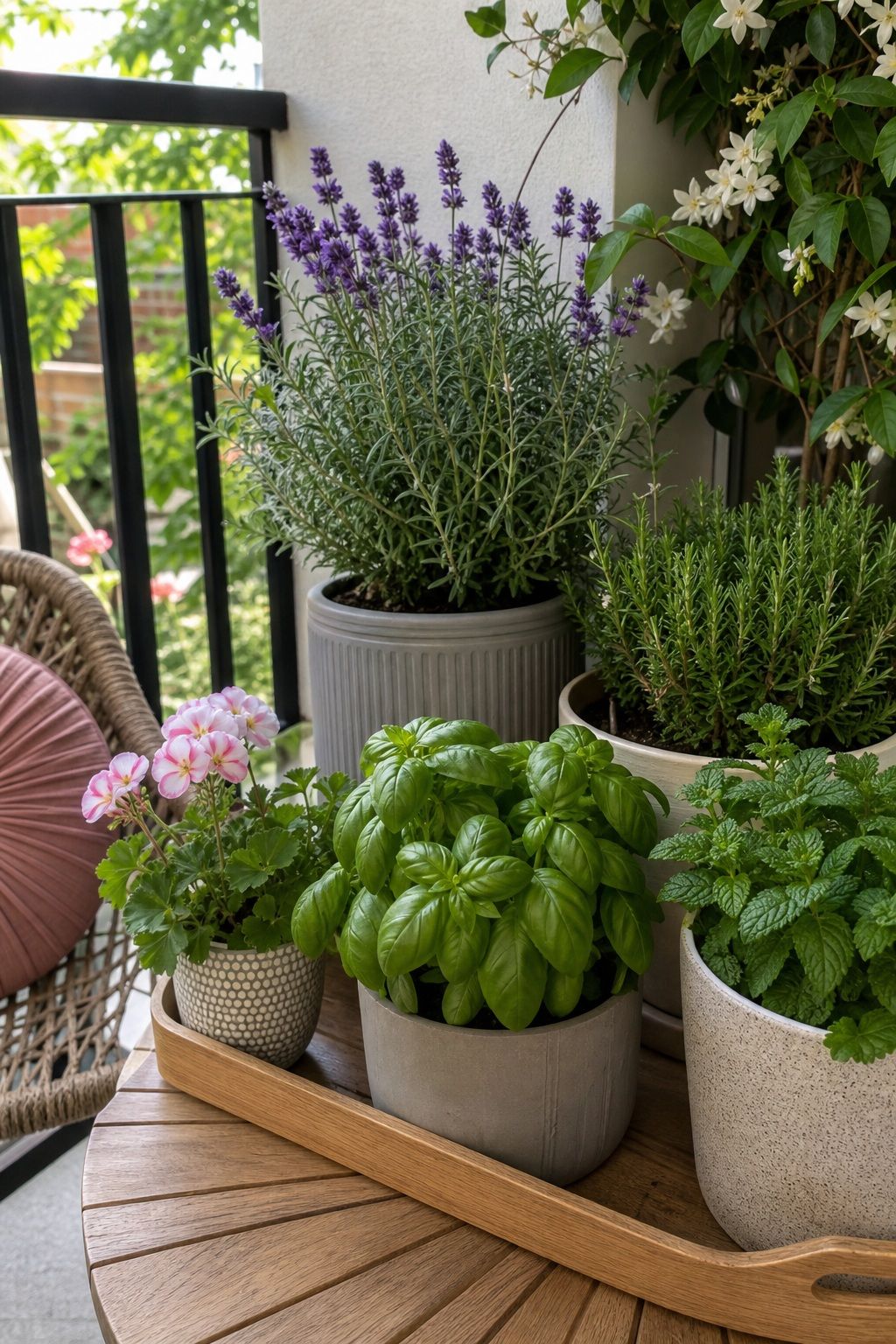 Add Fragrant and Sensory Plants small apartment idea for Top 18 Garden Summer Decor Ideas for Small Apartments.