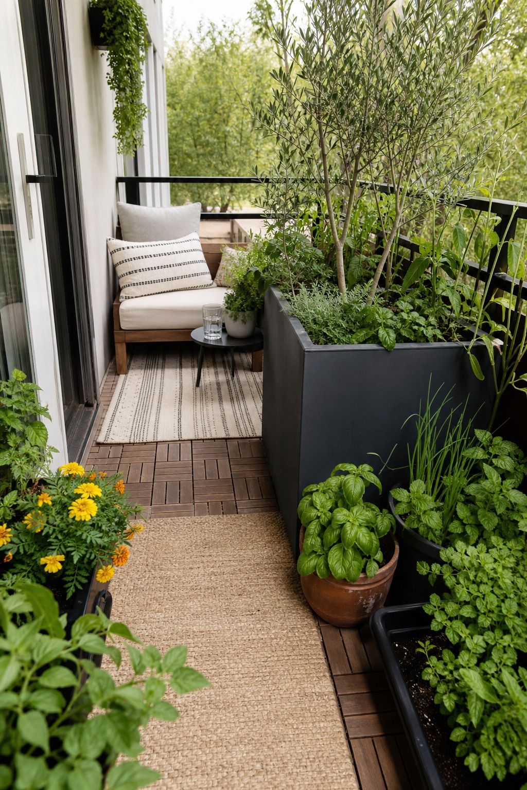Use Planting to Define the Zones small apartment idea for Top 18 Garden Summer Decor Ideas for Small Apartments.