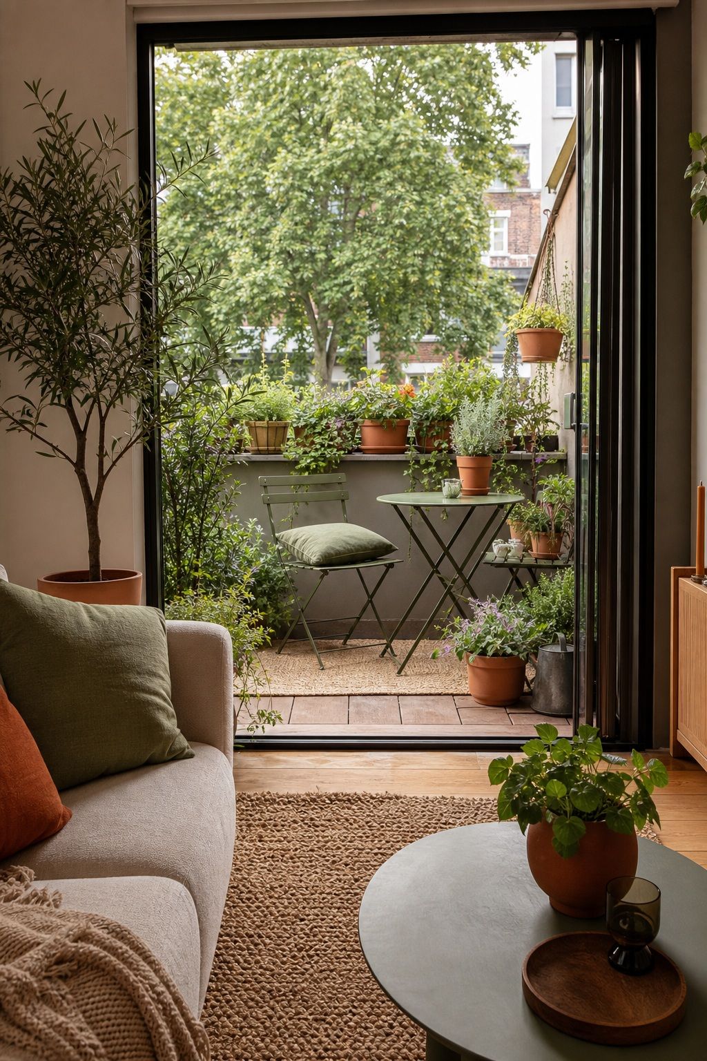 Match the Garden to the Rooms Just Inside small apartment idea for Top 18 Garden Summer Decor Ideas for Small Apartments.