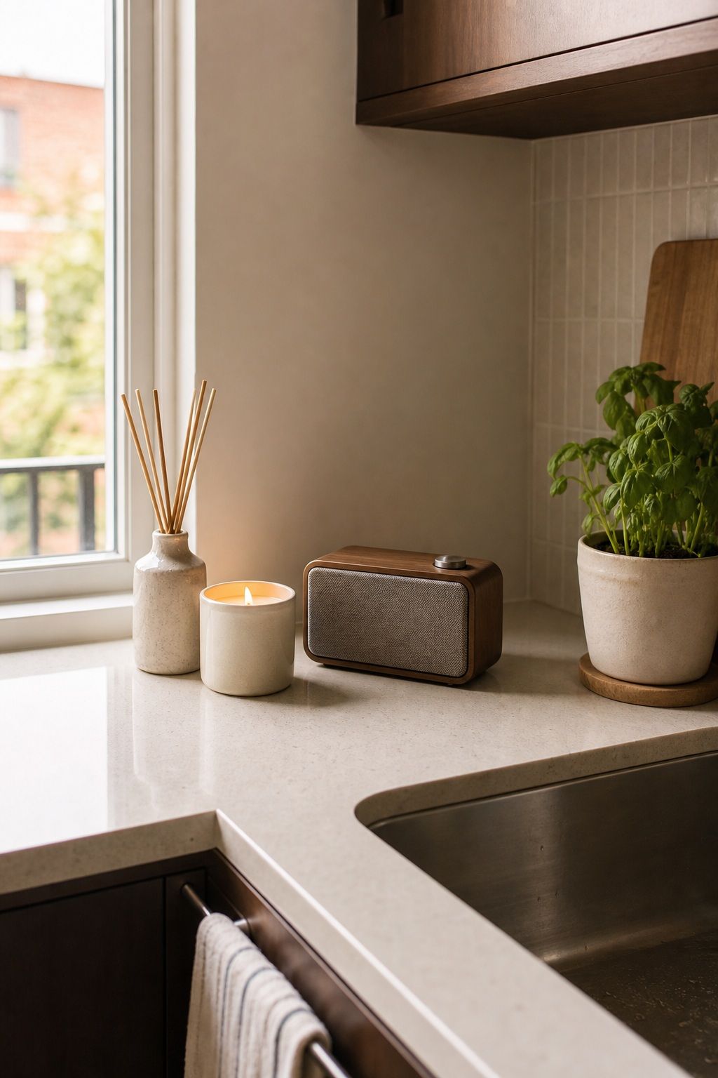 Add Calm Through Scent and Sound small apartment idea for Top 17 Kitchen Zen Home Decor Ideas for Small Apartments.